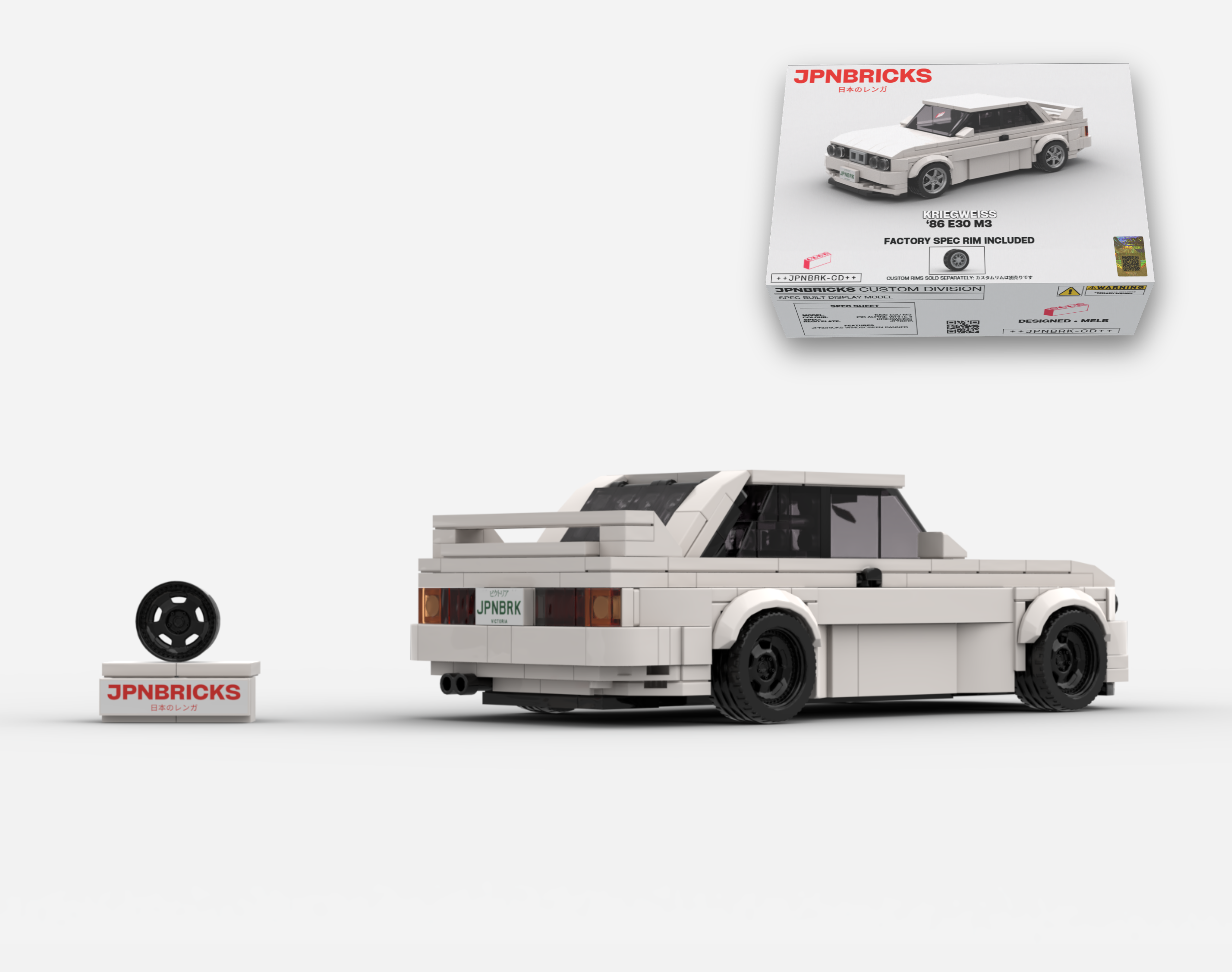 1986 E30 M3 218 ALPINE WHITE BRICK CAR MODEL KIT