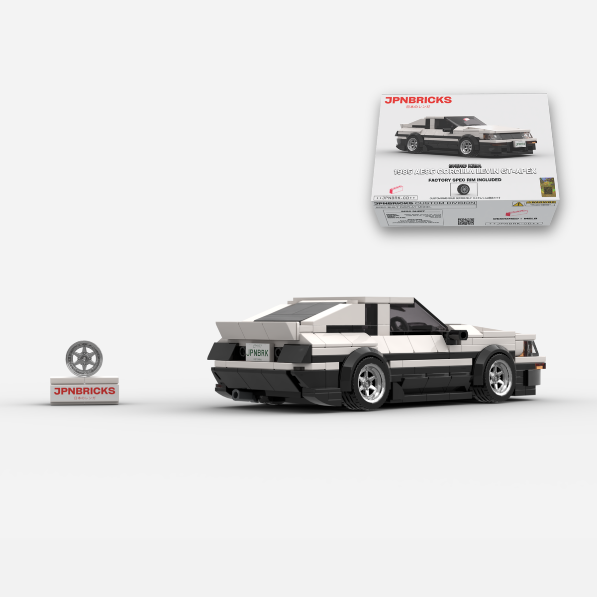 [PRE-ORDER] 1985 AE86 Corolla Levin GT-APEX Panda Trim Brick Car Model Kit