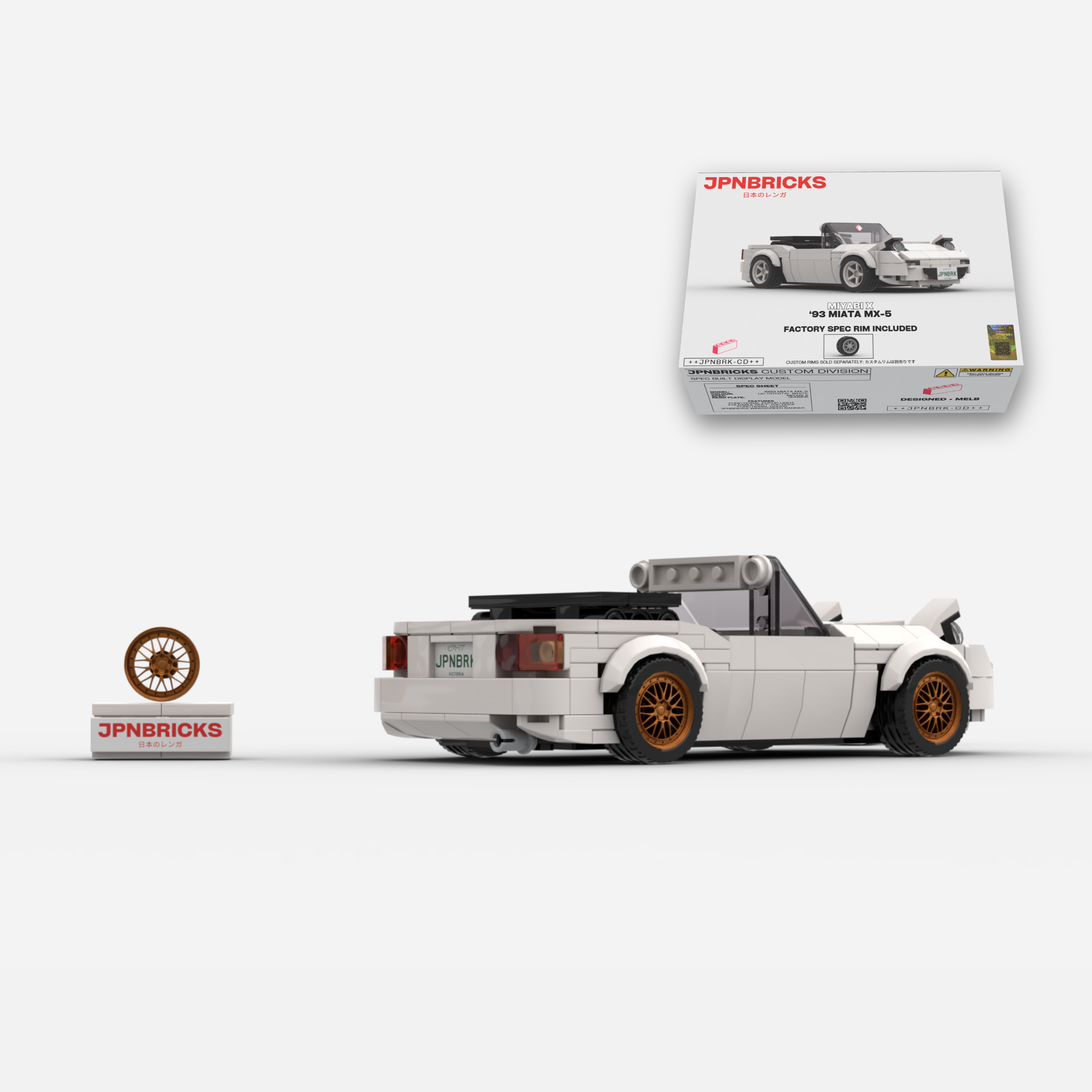 1993 Miata MX-5 UC Crystal White Brick Car Model Kit