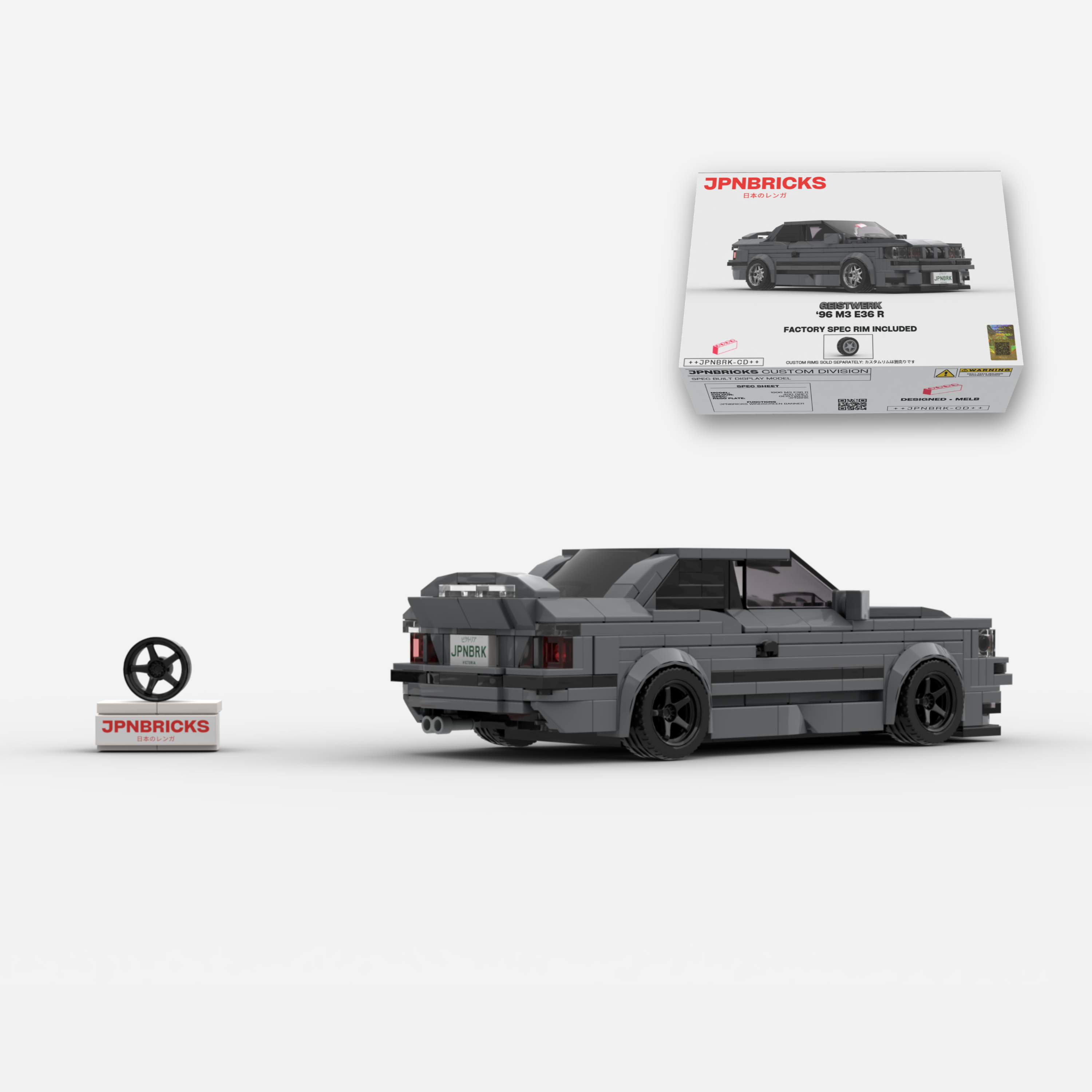 1996 M3 E36 R 400 Grey Brick Car Model Kit