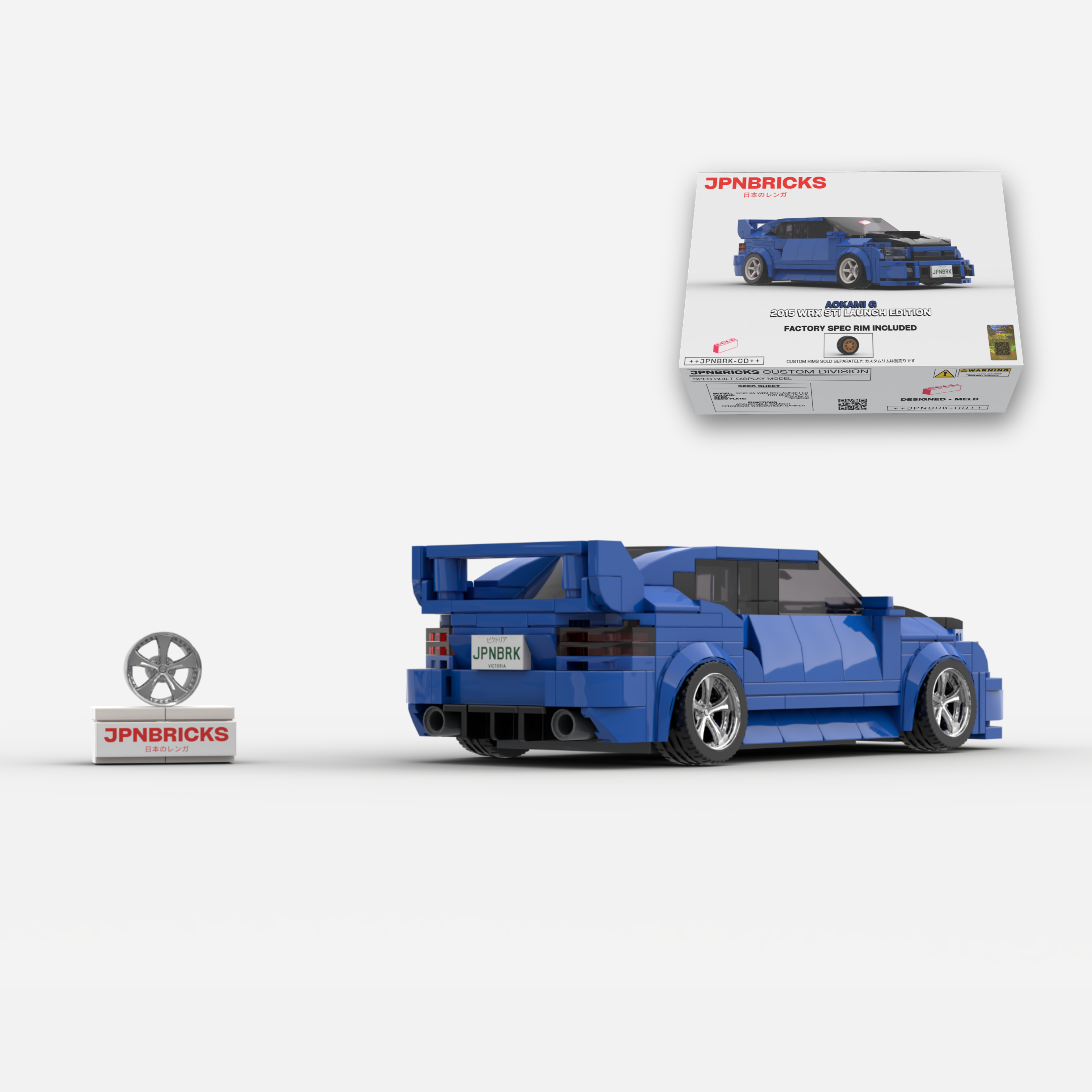 2015 WRX STI Launch Edition K7X Blue Brick Car Model Kit