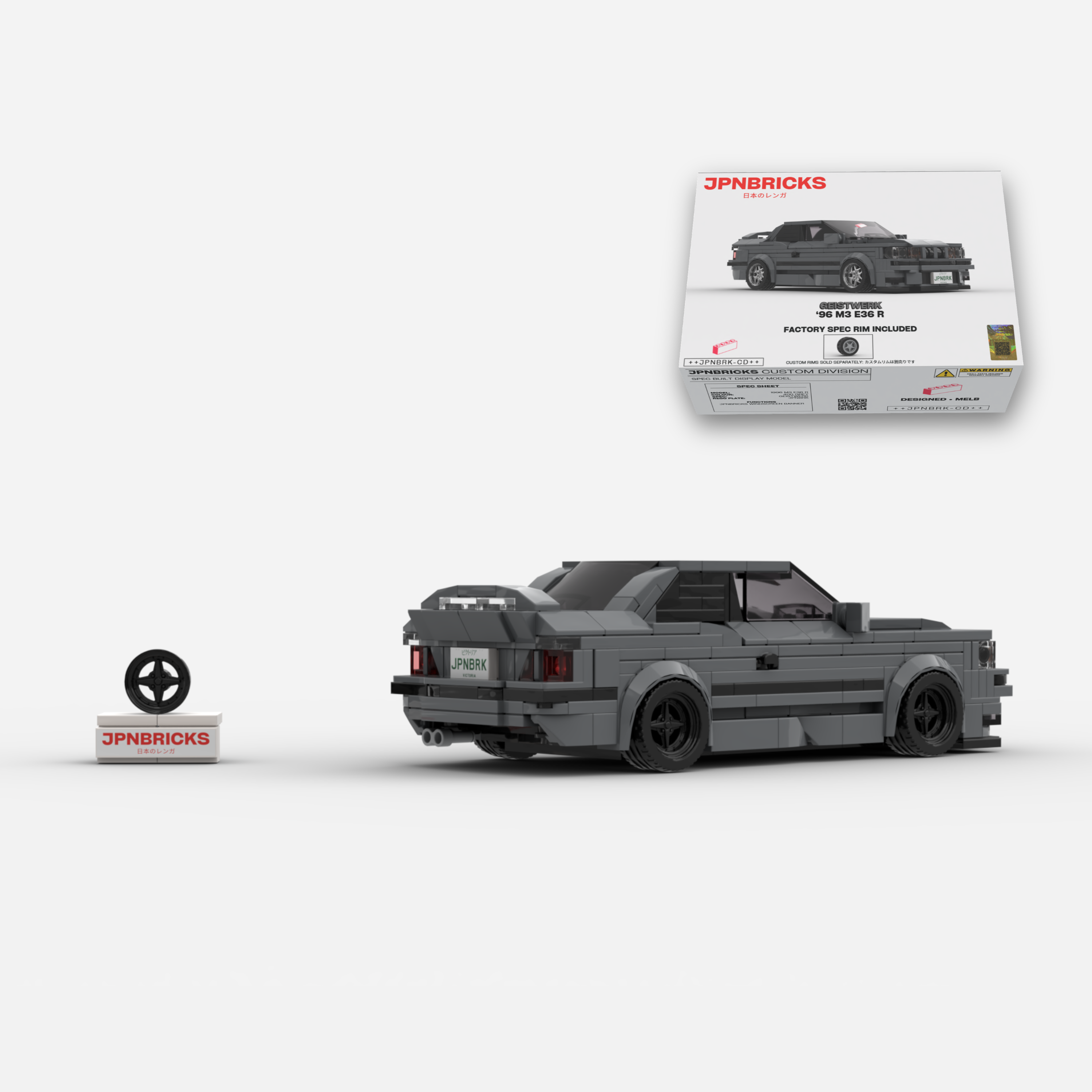1996 M3 E36 R 400 Grey Brick Car Model Kit