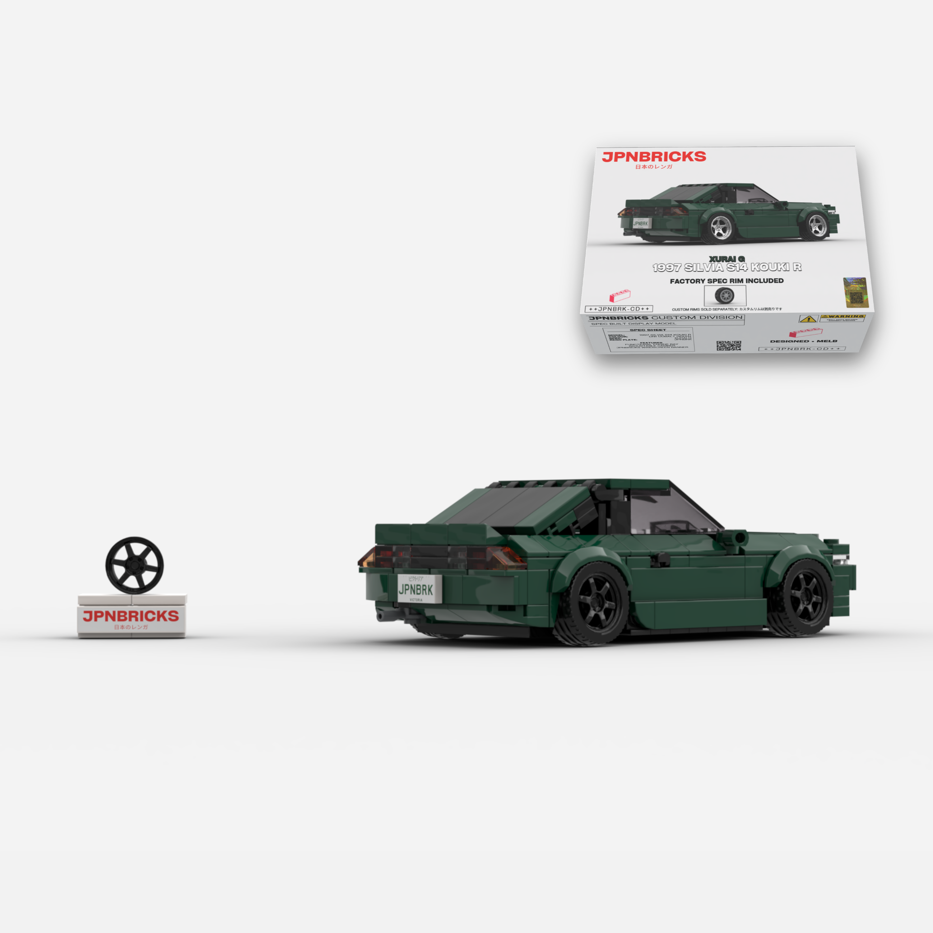 [PRE-ORDER] 1997 Silvia S14 Kouki R DN1 Cobalt Green Brick Car Model Kit