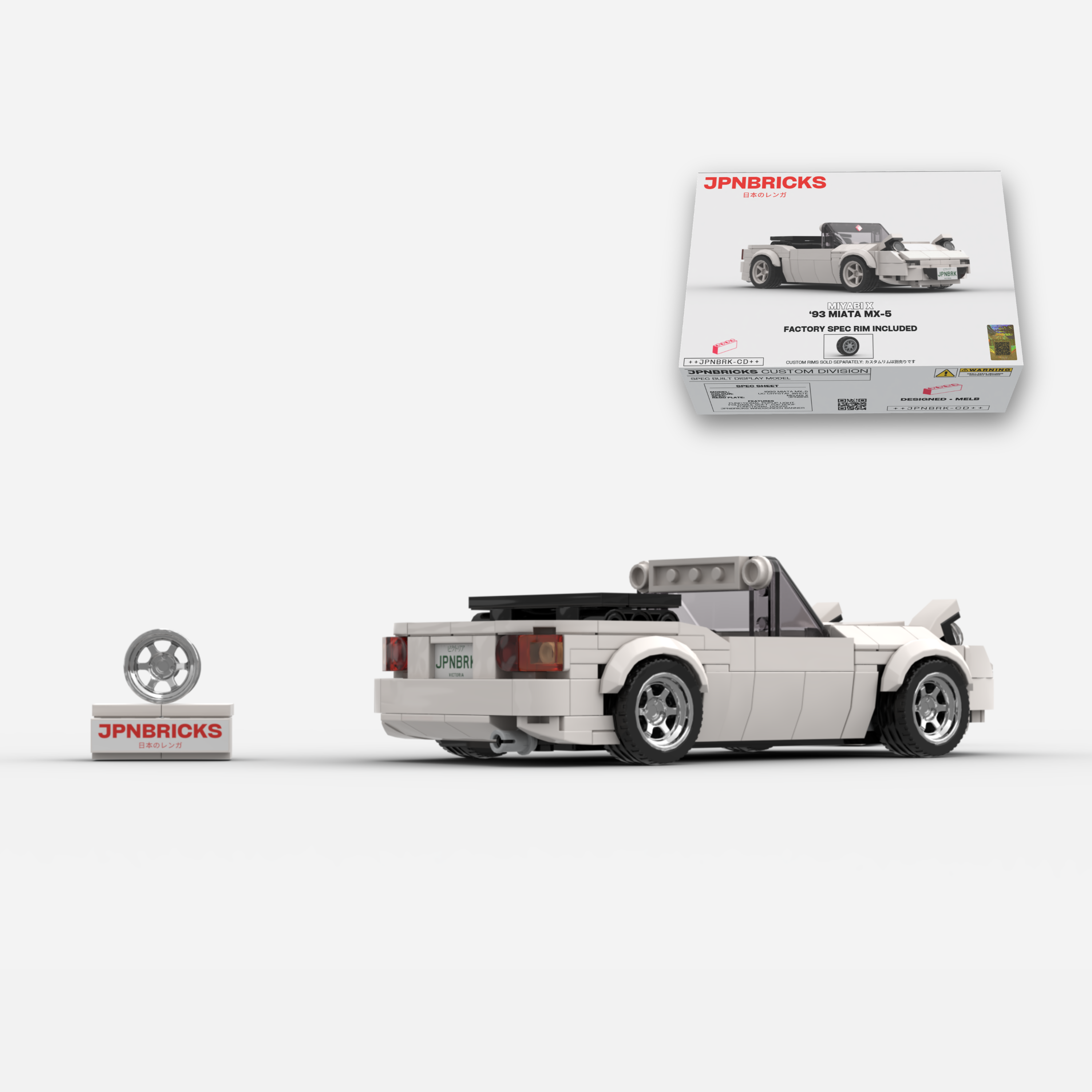 1993 Miata MX-5 UC Crystal White Brick Car Model Kit