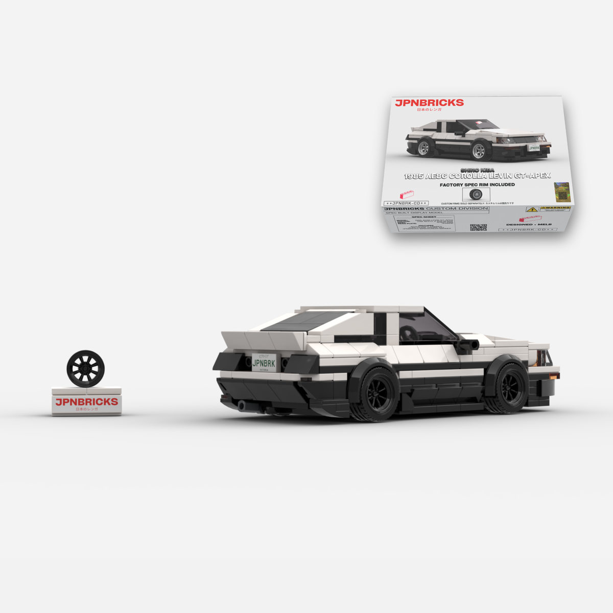 [PRE-ORDER] 1985 AE86 Corolla Levin GT-APEX Panda Trim Brick Car Model Kit