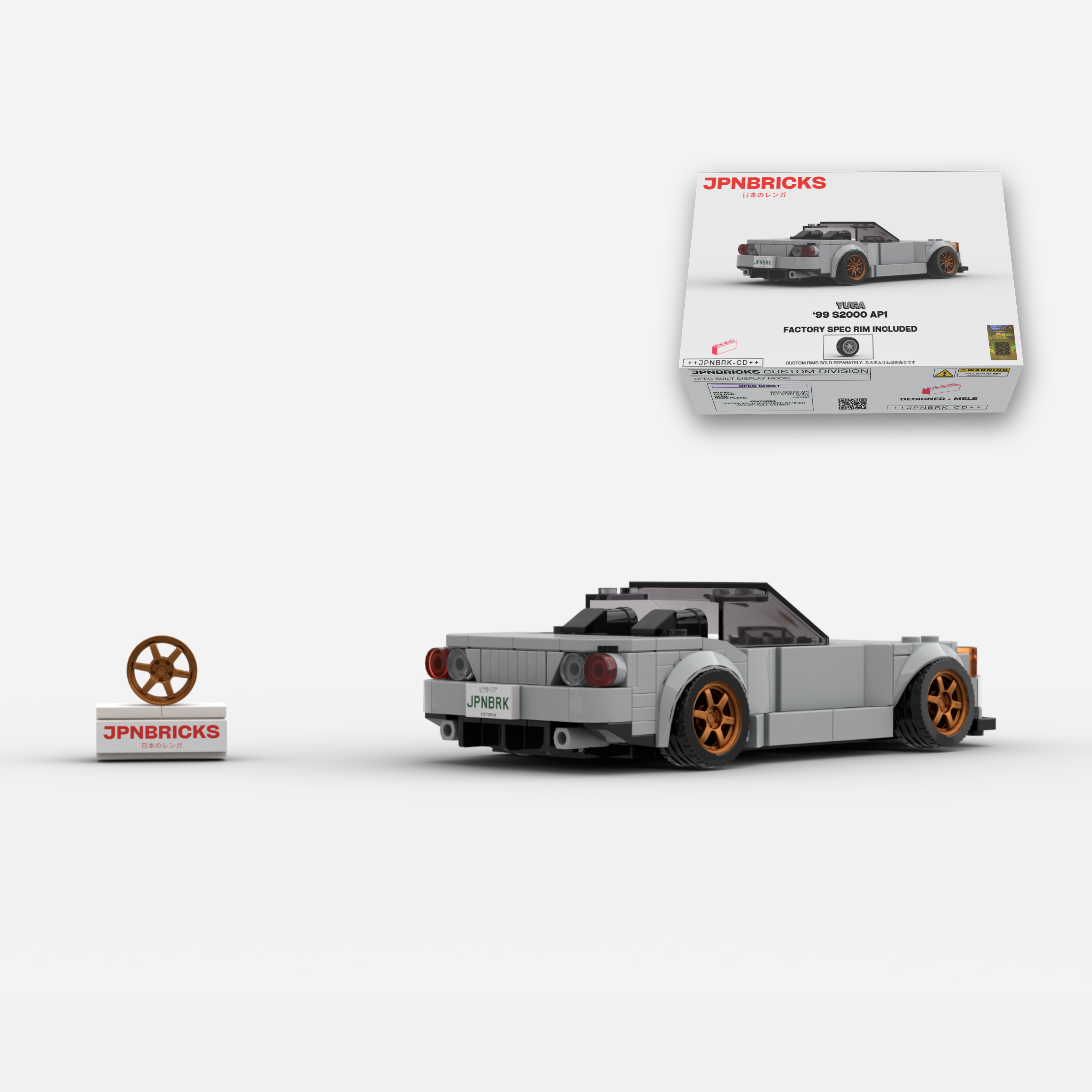 1999 S2000 AP1 NH-676M Grey Brick Car Model Kit