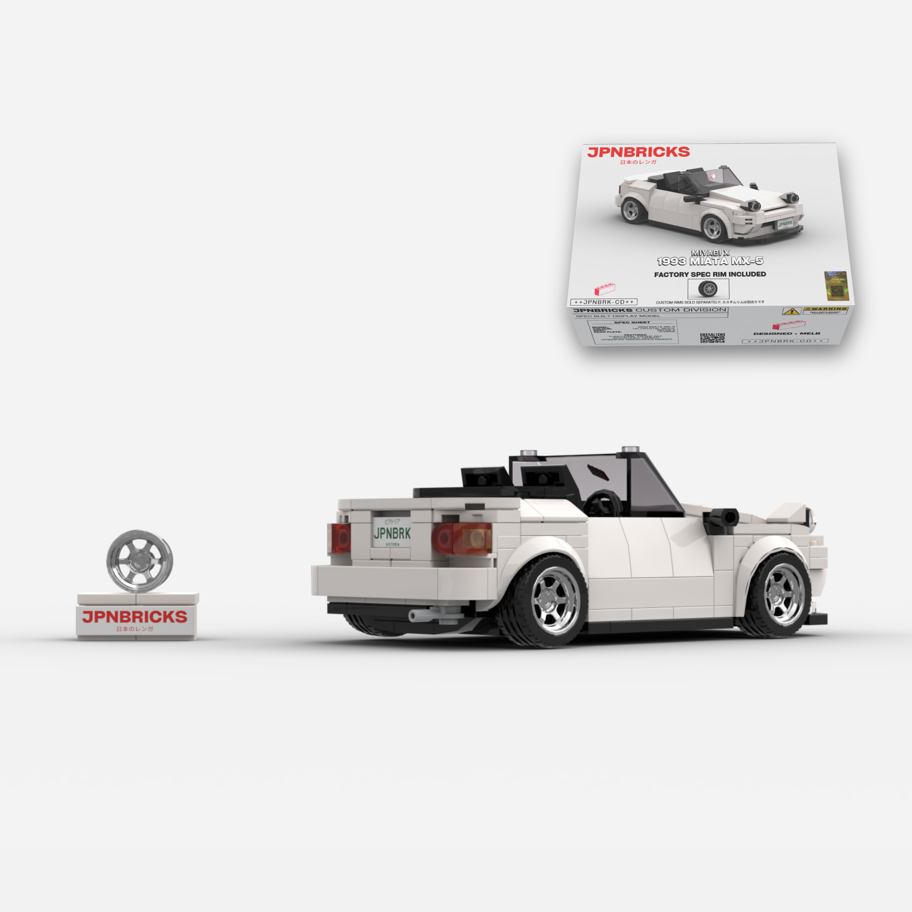 1993 Miata MX-5 UC Crystal White Brick Car Model Kit