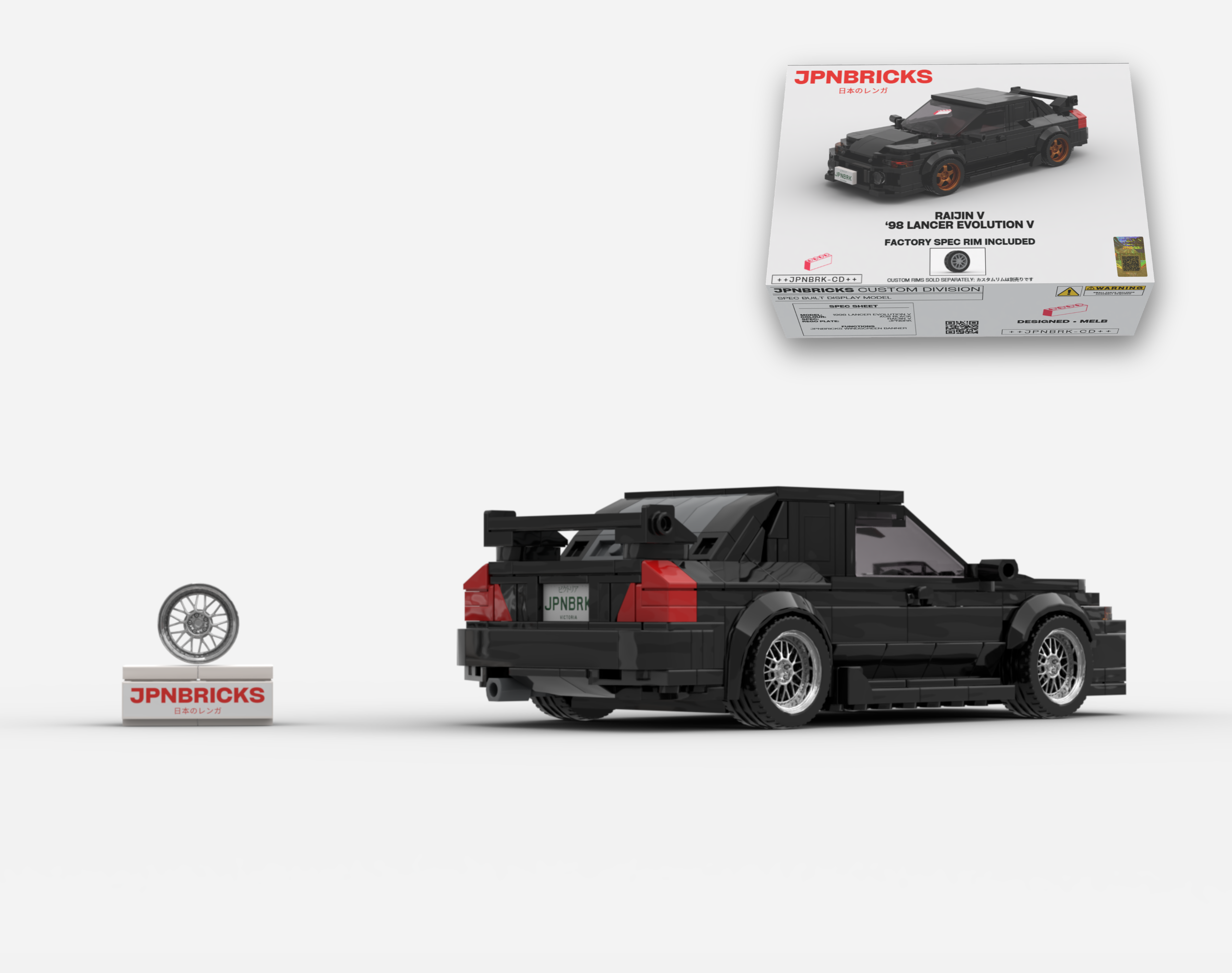 1998 LANCER EVOLUTION V X08 BLACK BRICK CAR MODEL KIT