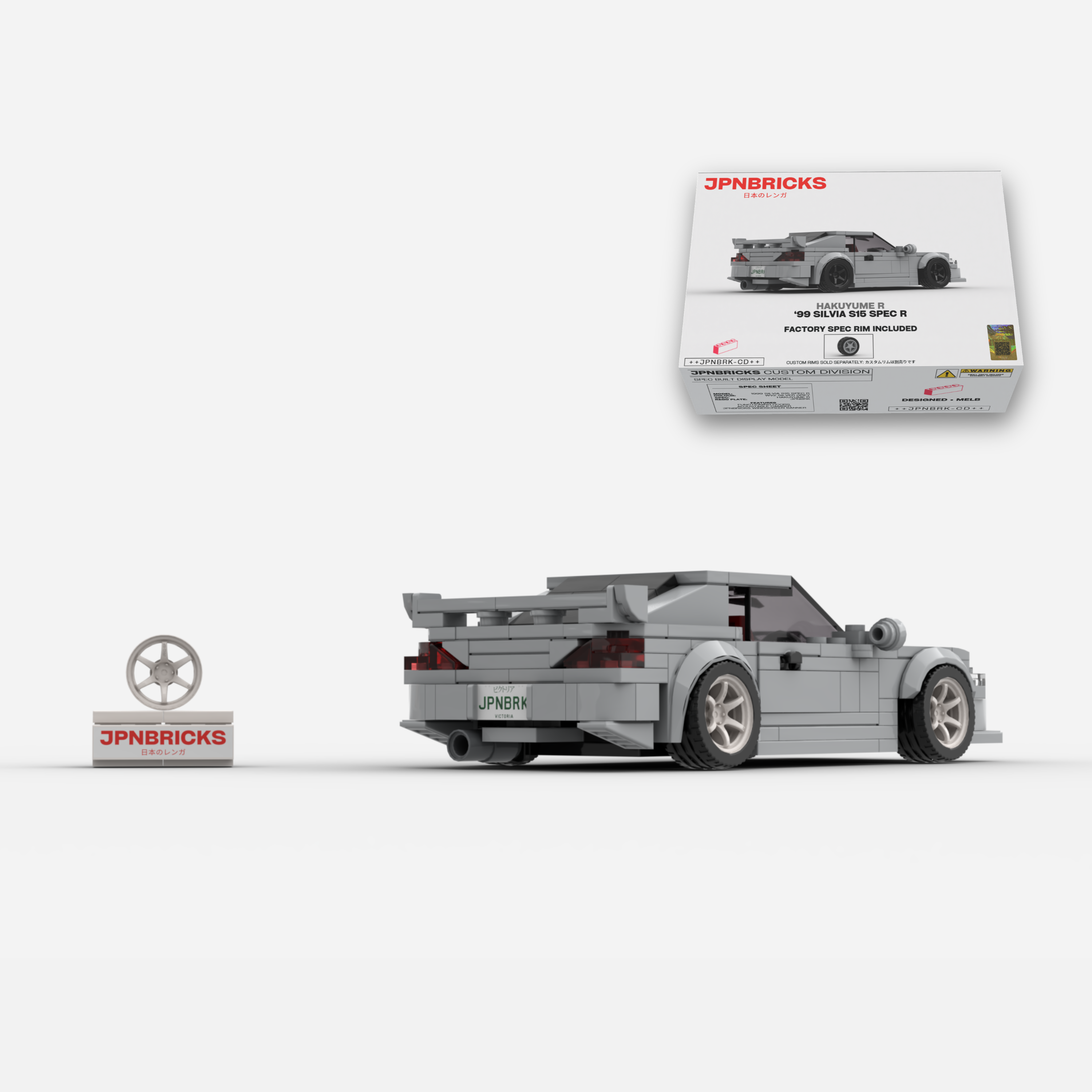 1999 Silvia S15 Spec R WV2 Nardo Brick Car Model Kit