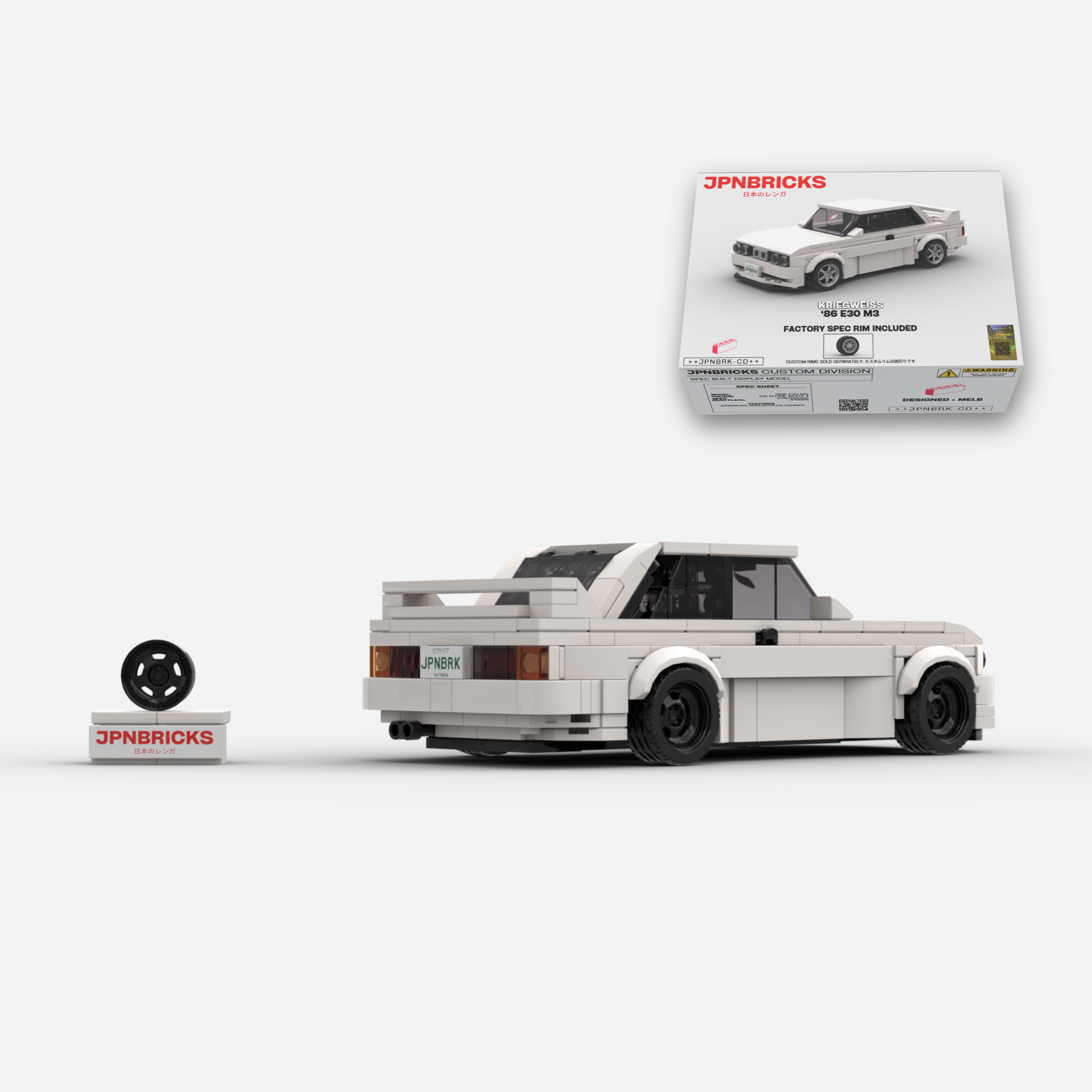 1986 E30 M3 218 Alpine White Brick Car Model Kit