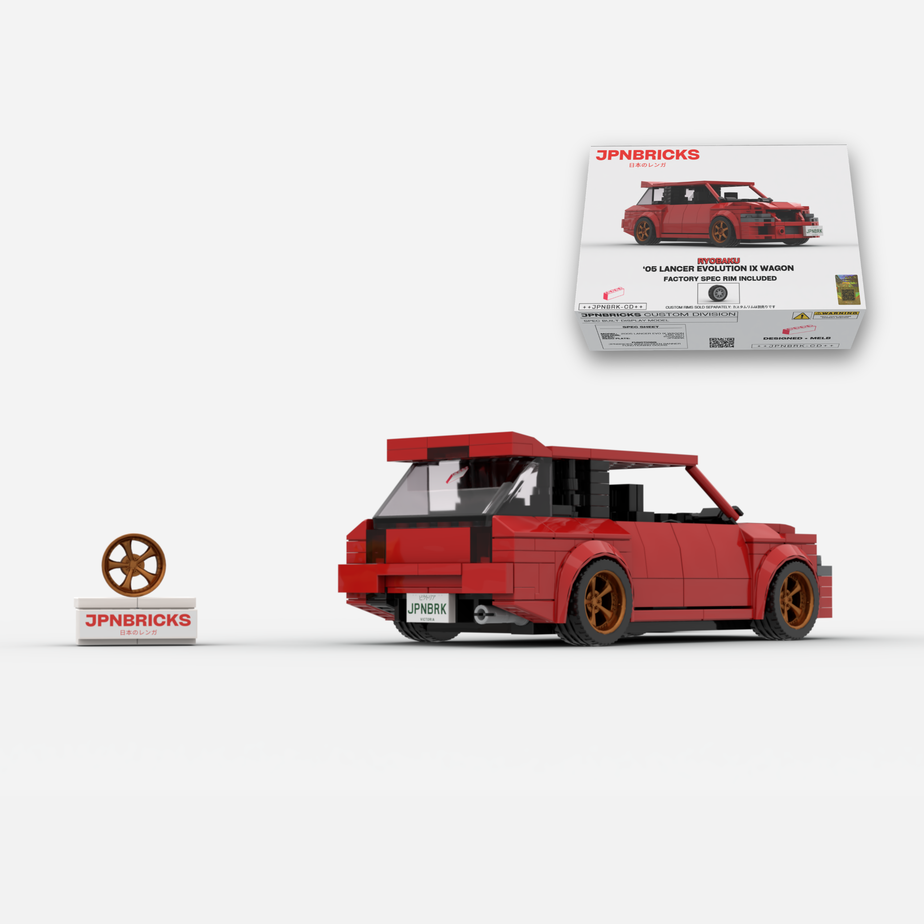 2005 Lancer Evolution IX Wagon P85 Red Brick Car Model Kit