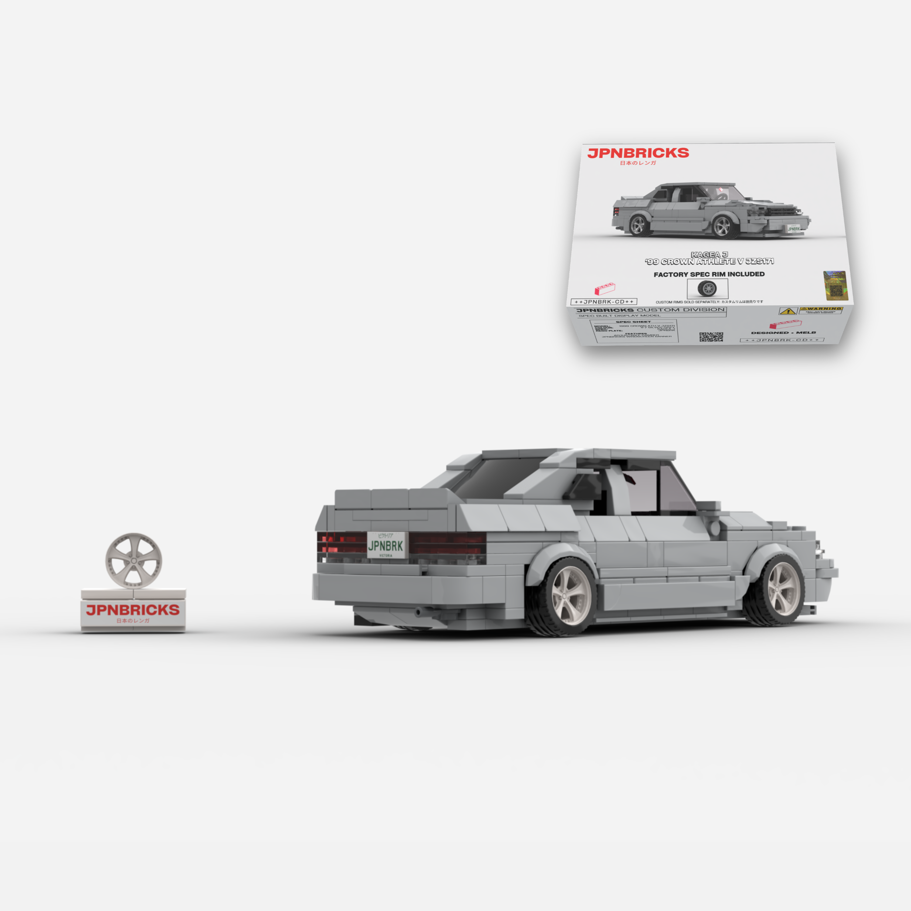 1999 Crown Athlete V JZS171 1F7 Silver Grey Brick Car Model Kit
