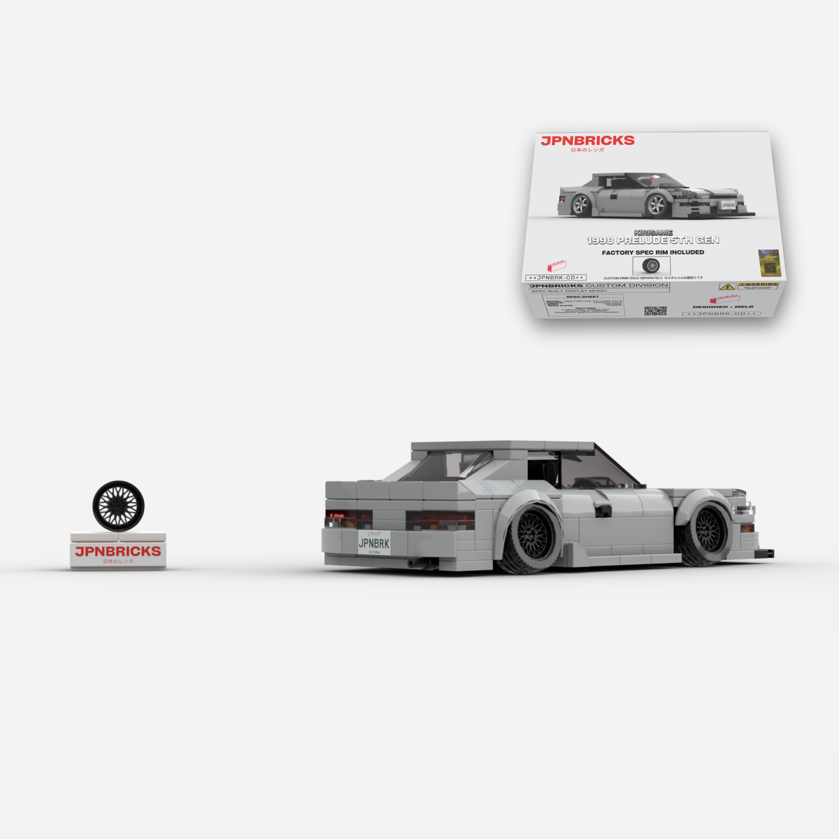 1998 Prelude 5th Gen VTi-R NH623M Grey Brick Car Model Kit