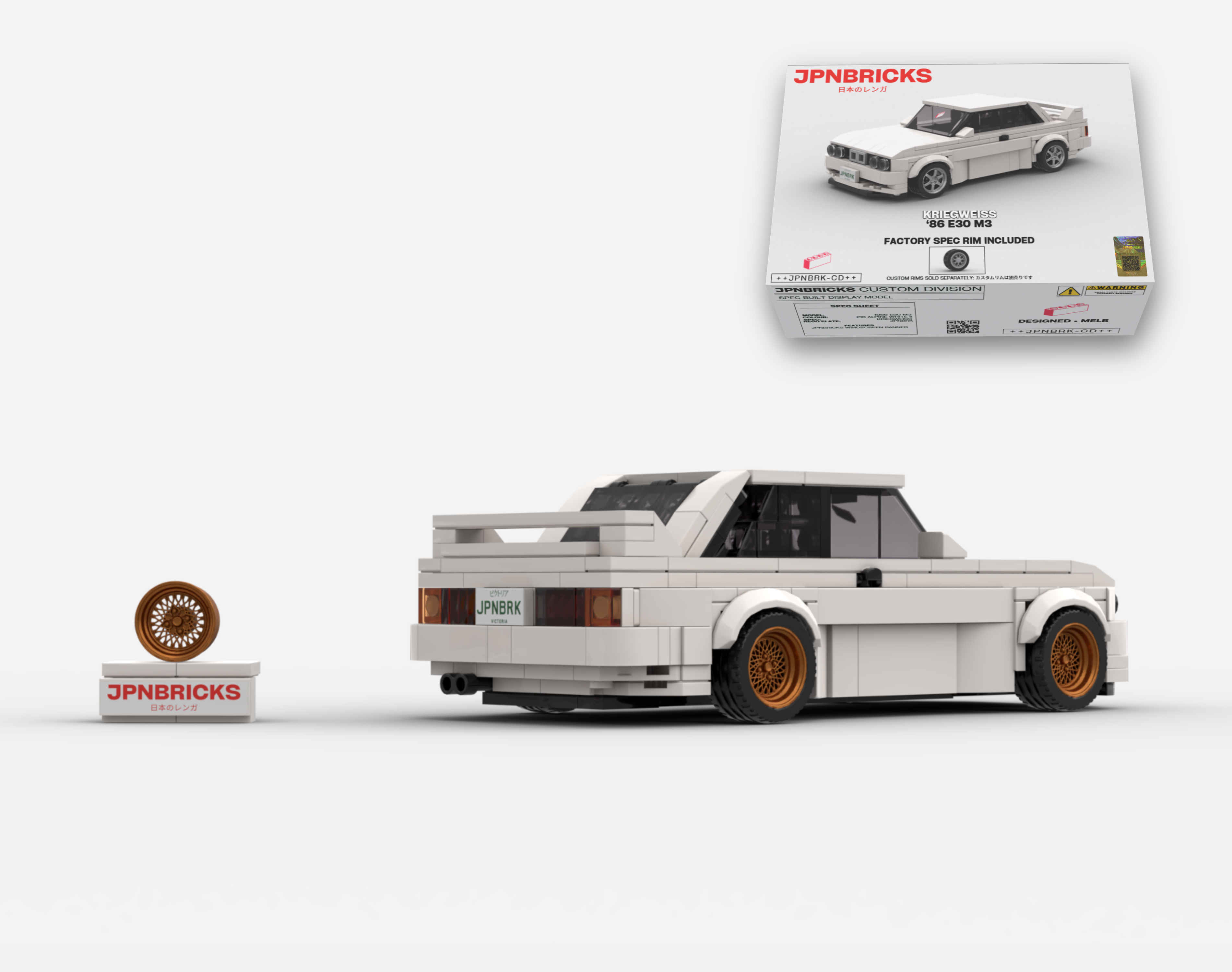 1986 E30 M3 218 ALPINE WHITE BRICK CAR MODEL KIT