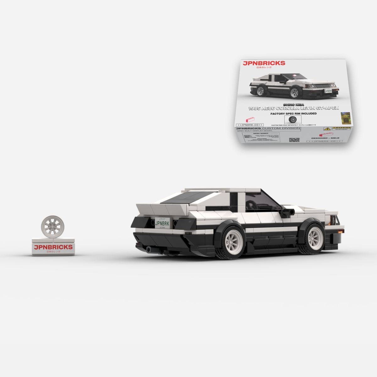 [PRE-ORDER] 1985 AE86 Corolla Levin GT-APEX Panda Trim Brick Car Model Kit
