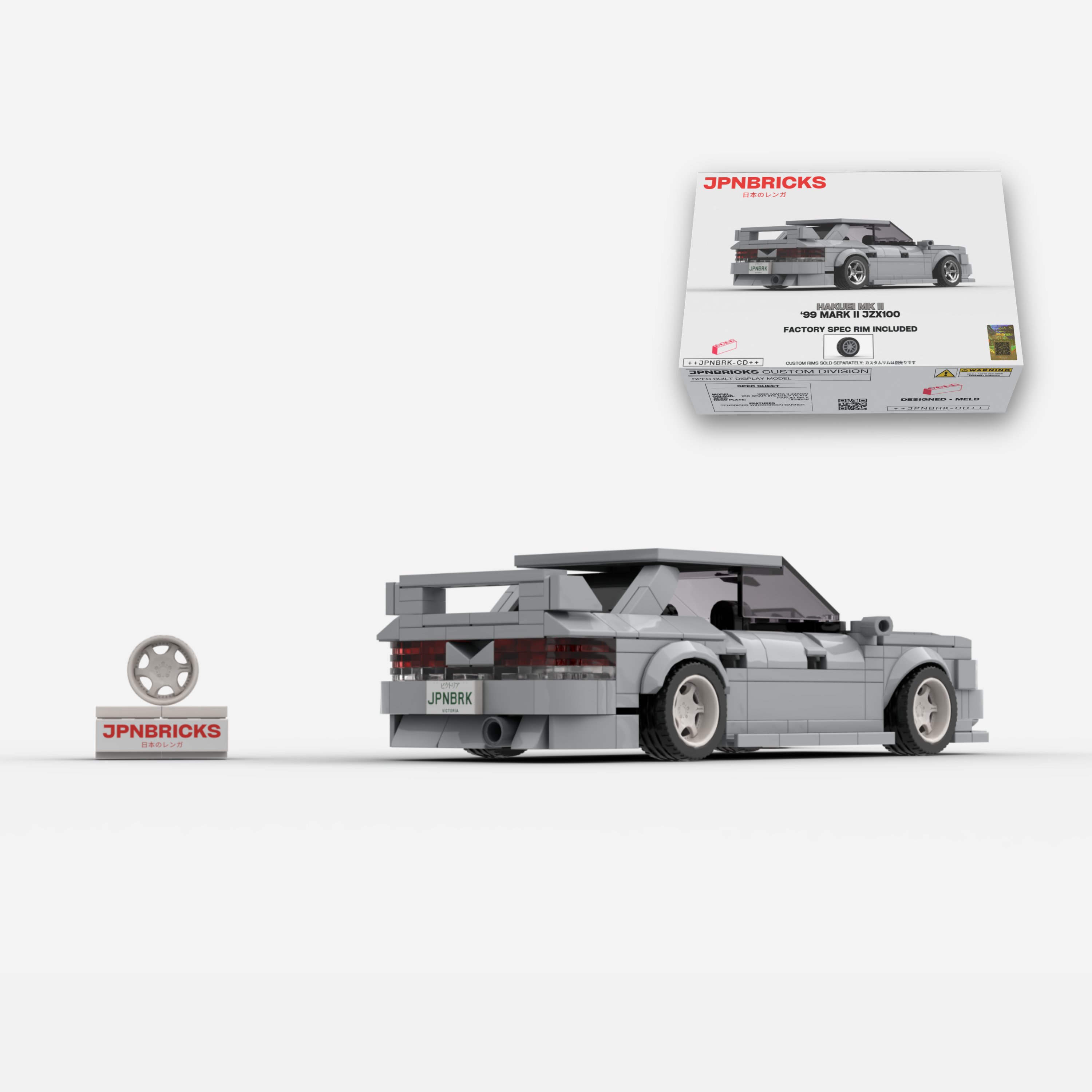 1999 Mark II JZX100 1C6 Grey Brick Car Model Kit