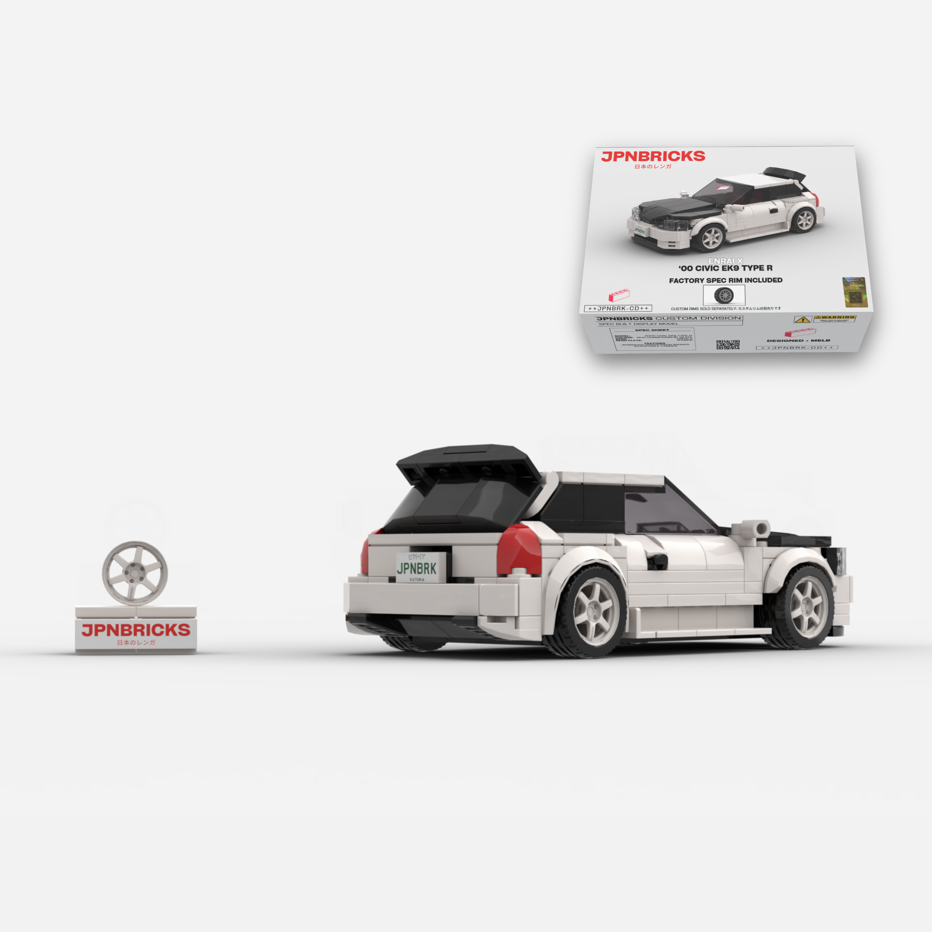 2000 Civic EK9 Type R NH0 Championship White Brick Car Model Kit
