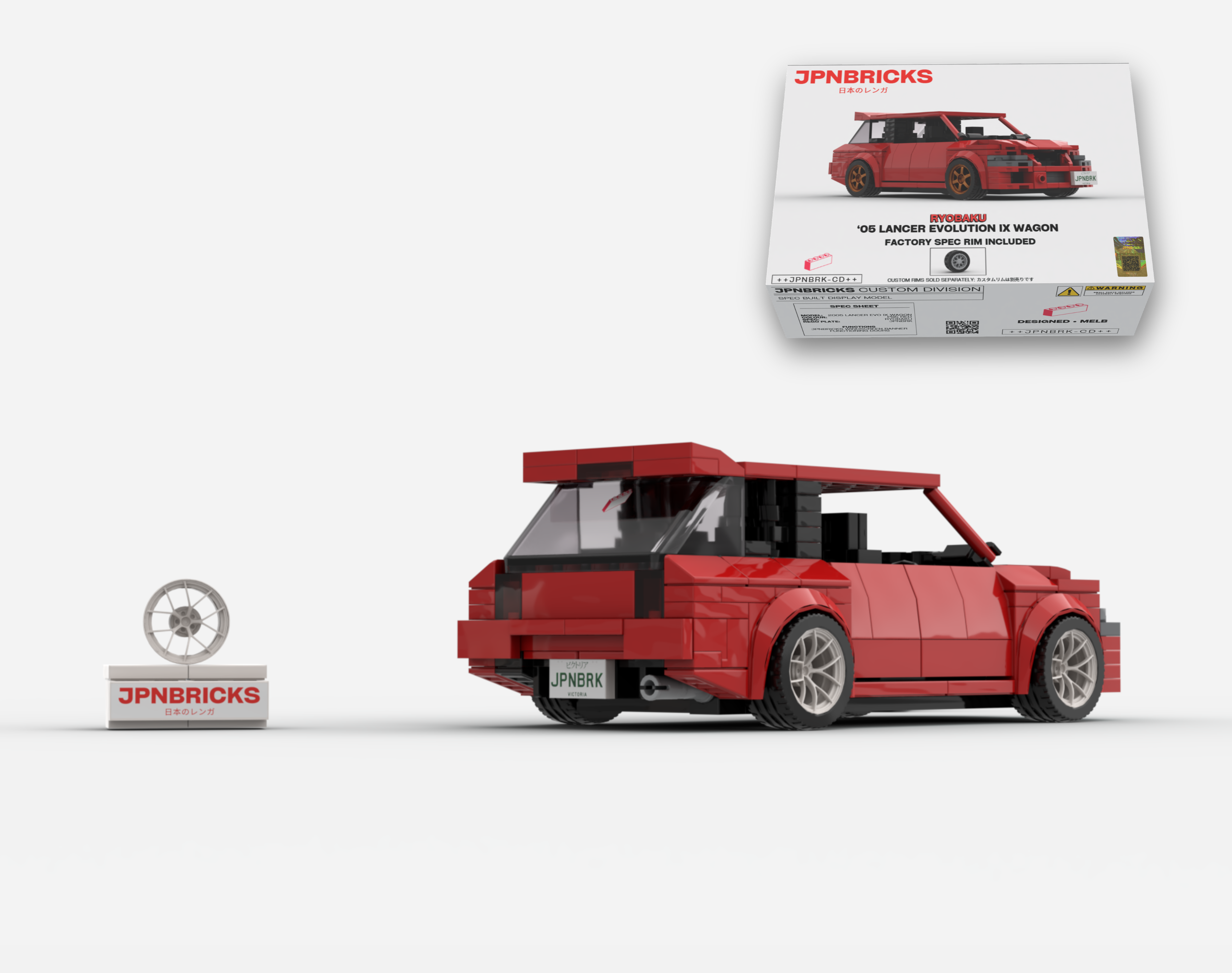 2005 LANCER EVOLUTION IX WAGON P85 RED BRICK CAR MODEL KIT