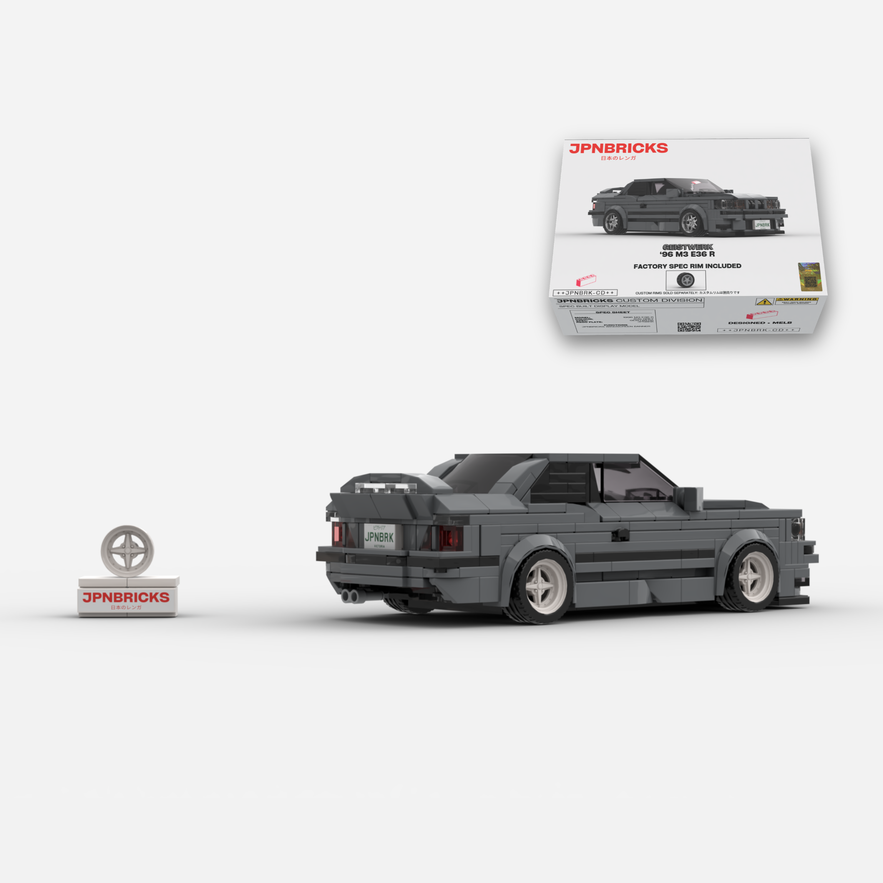 1996 M3 E36 R 400 Grey Brick Car Model Kit