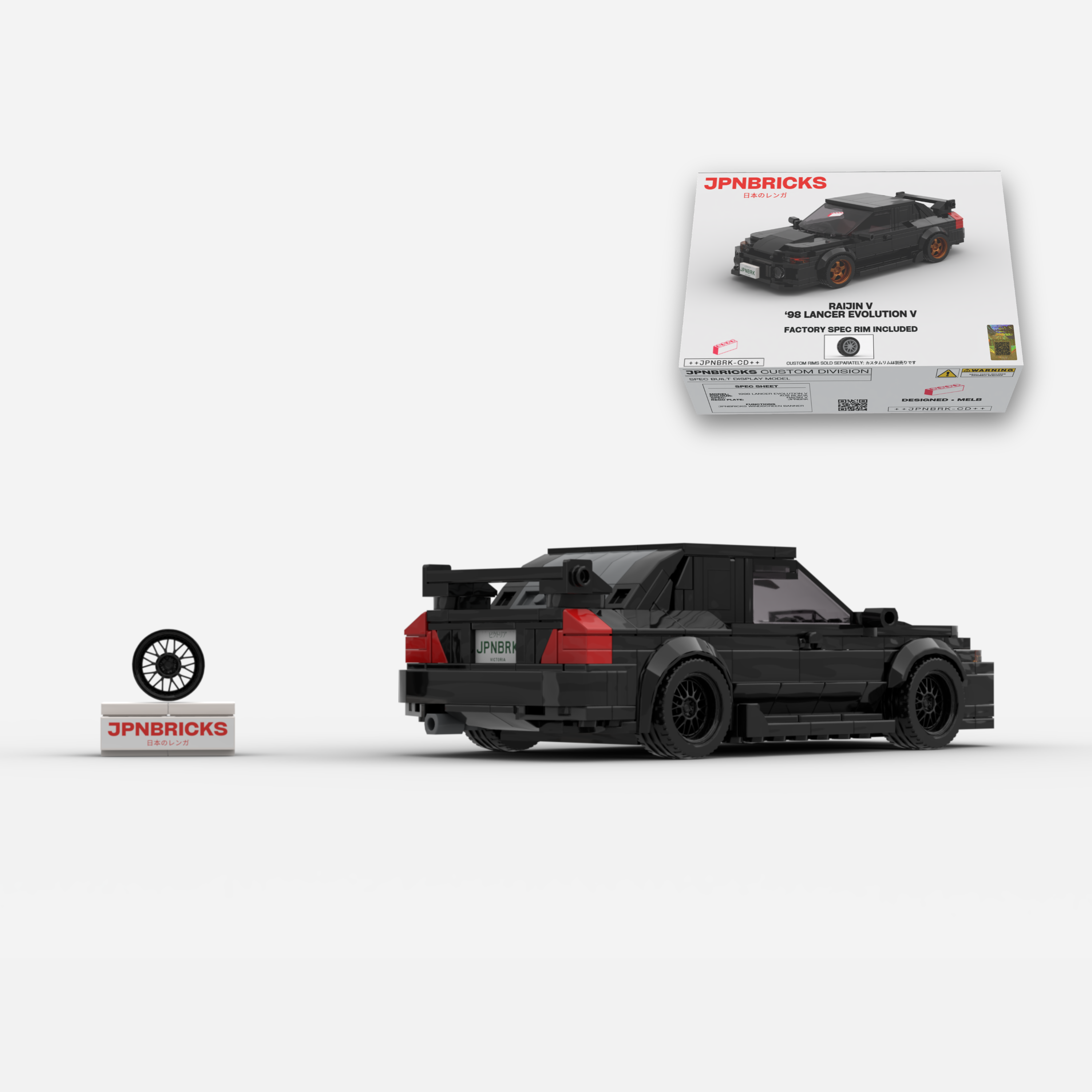1998 Lancer Evolution V X08 Black Brick Car Model Kit