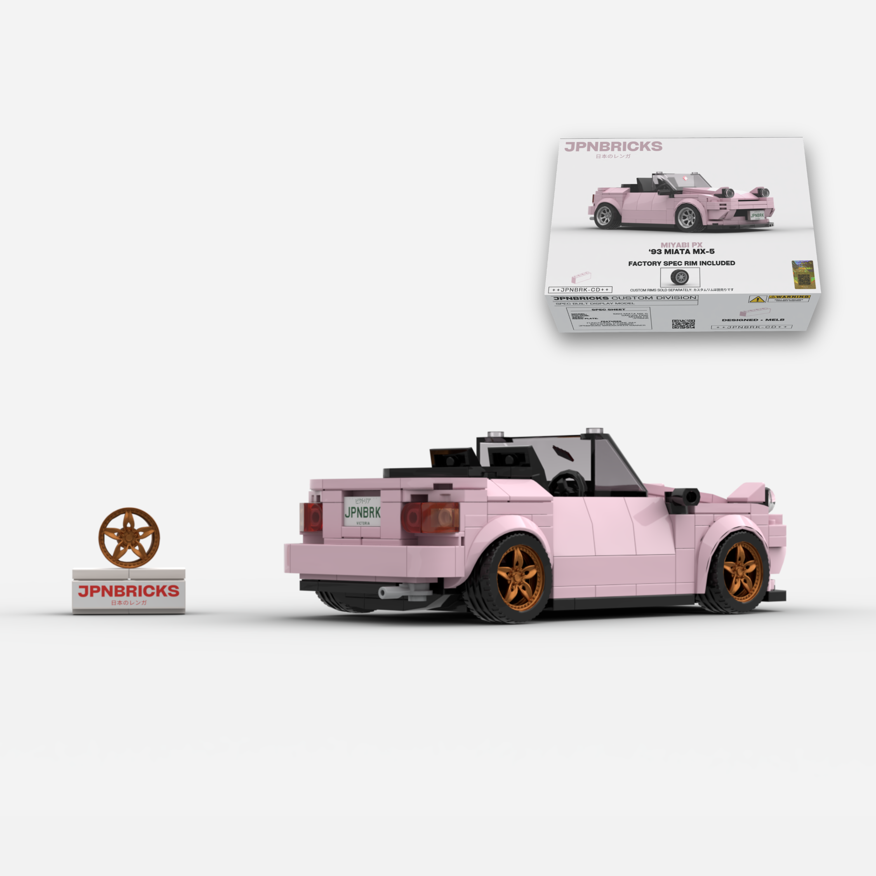 1993 Miata MX-5 Sakura Pink Brick Car Model Kit