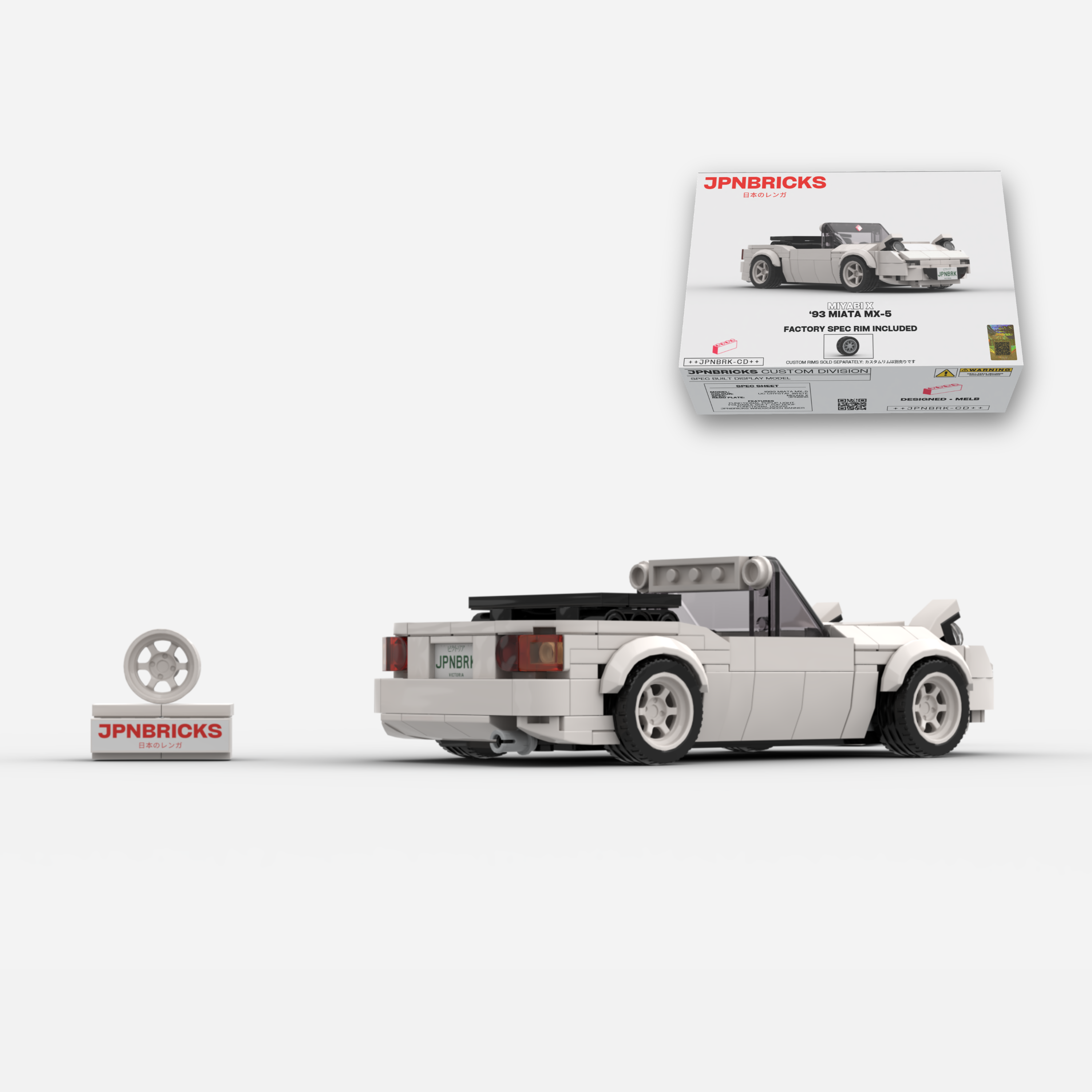 1993 Miata MX-5 UC Crystal White Brick Car Model Kit