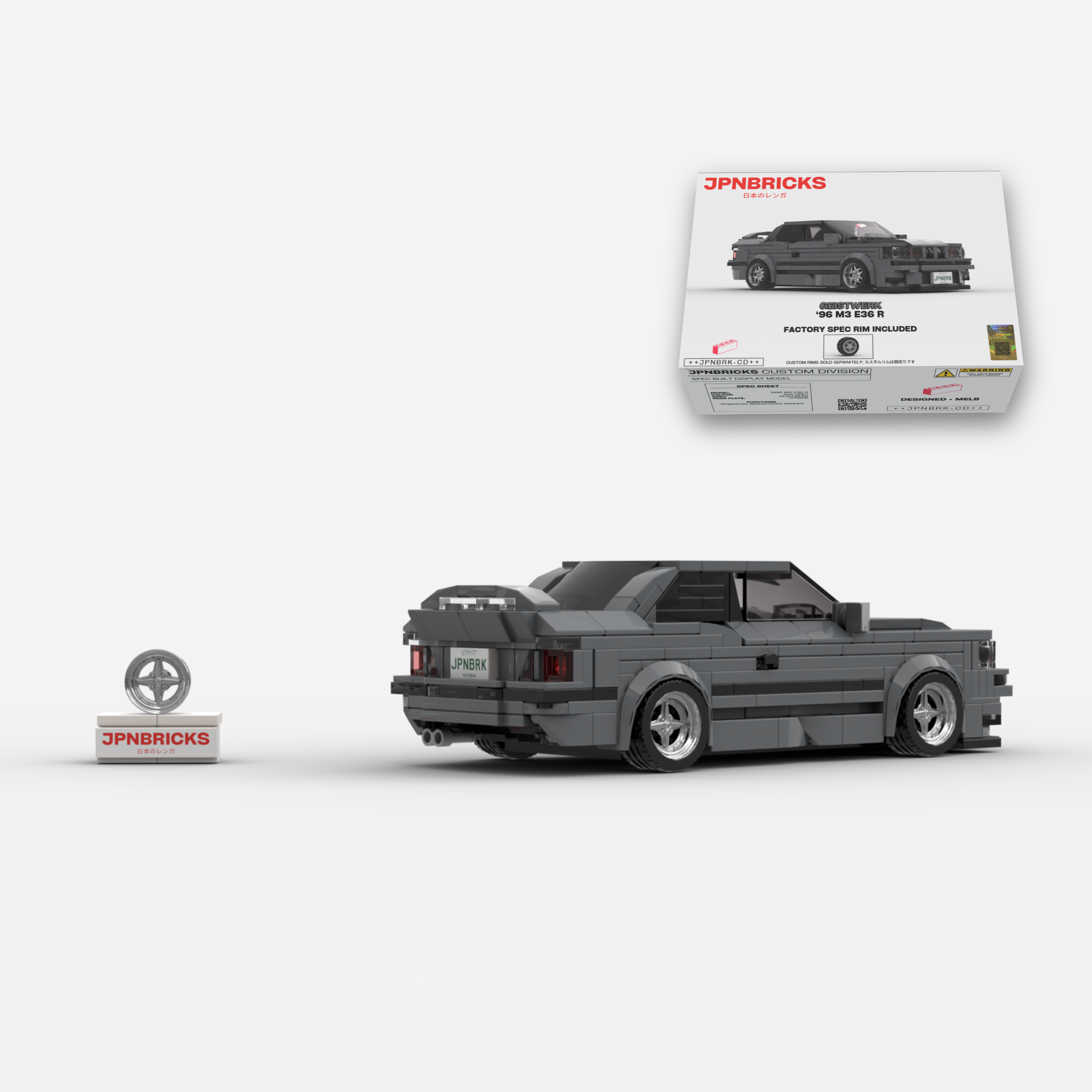 1996 M3 E36 R 400 Grey Brick Car Model Kit