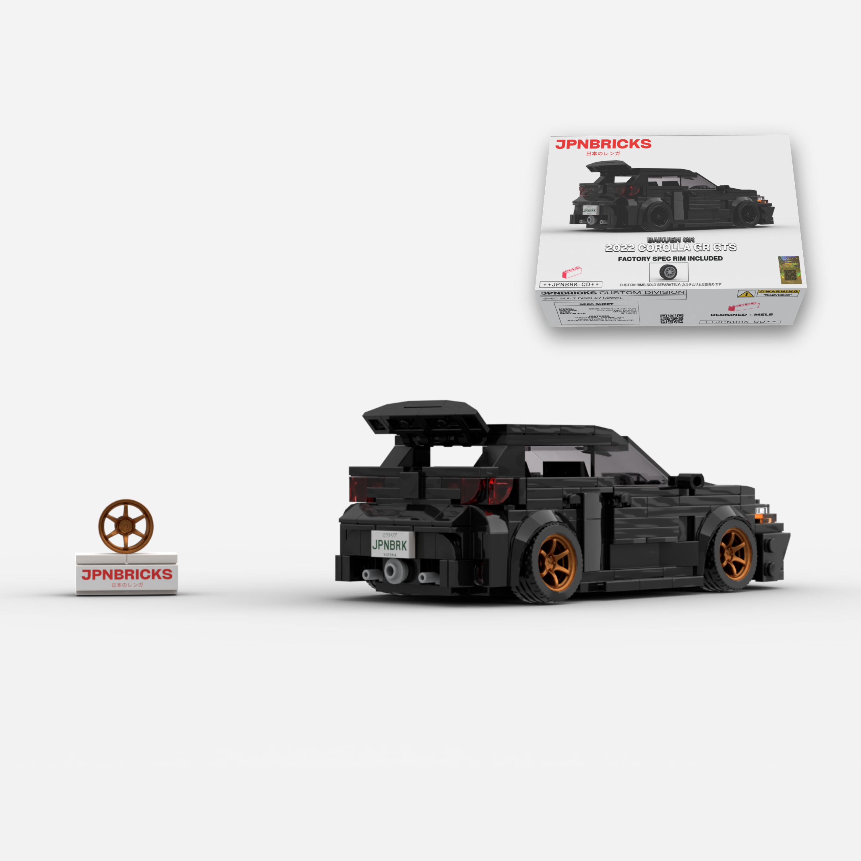 [PRE-ORDER] 2022 Corolla GR GTS 202 Astral Black Brick Car Model Kit