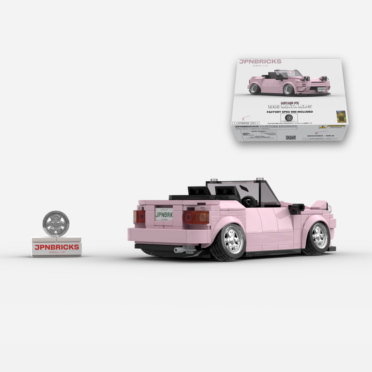 1993 Miata MX-5 Sakura Pink (Heart Headlights) Brick Car Model Kit