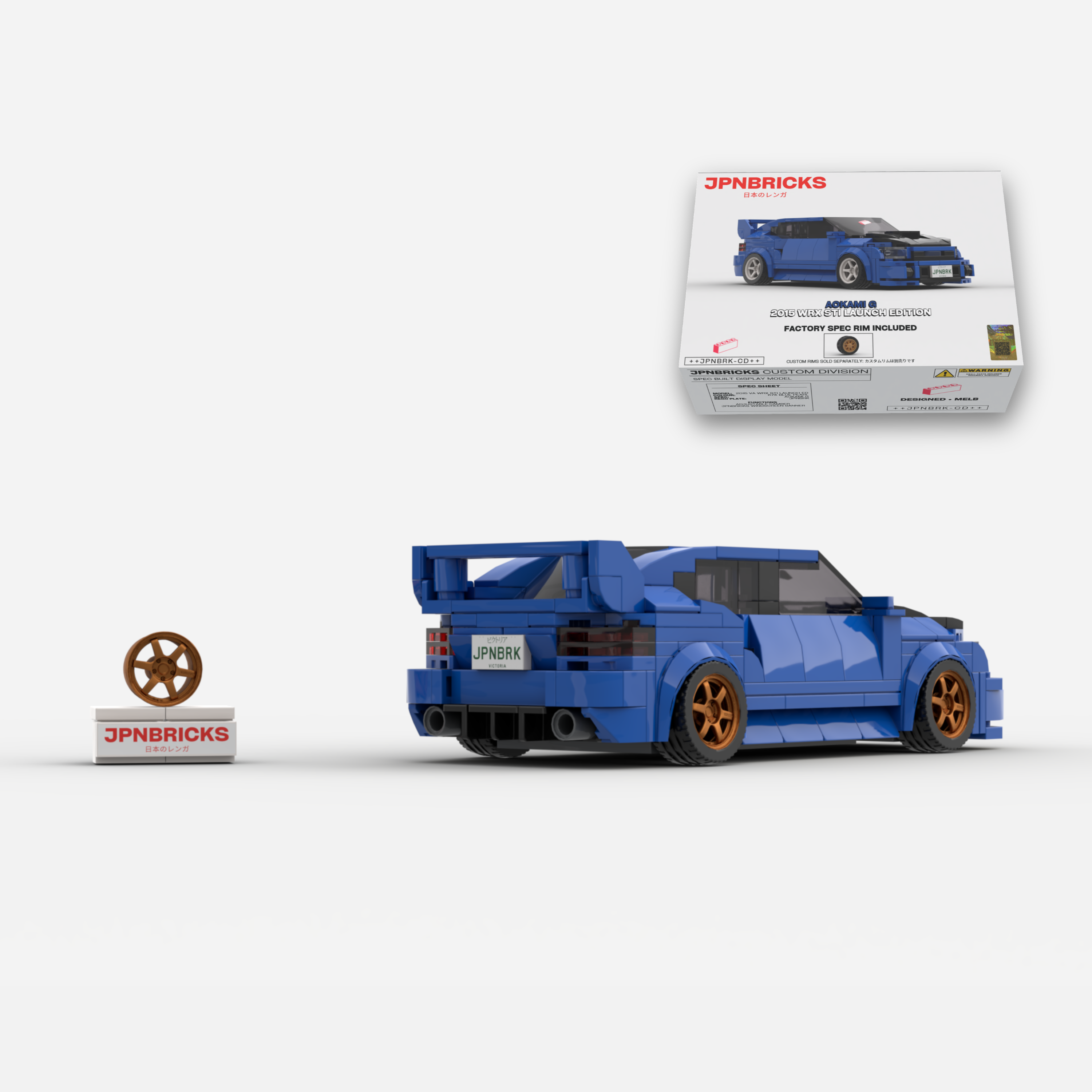 2015 WRX STI Launch Edition K7X Blue Brick Car Model Kit