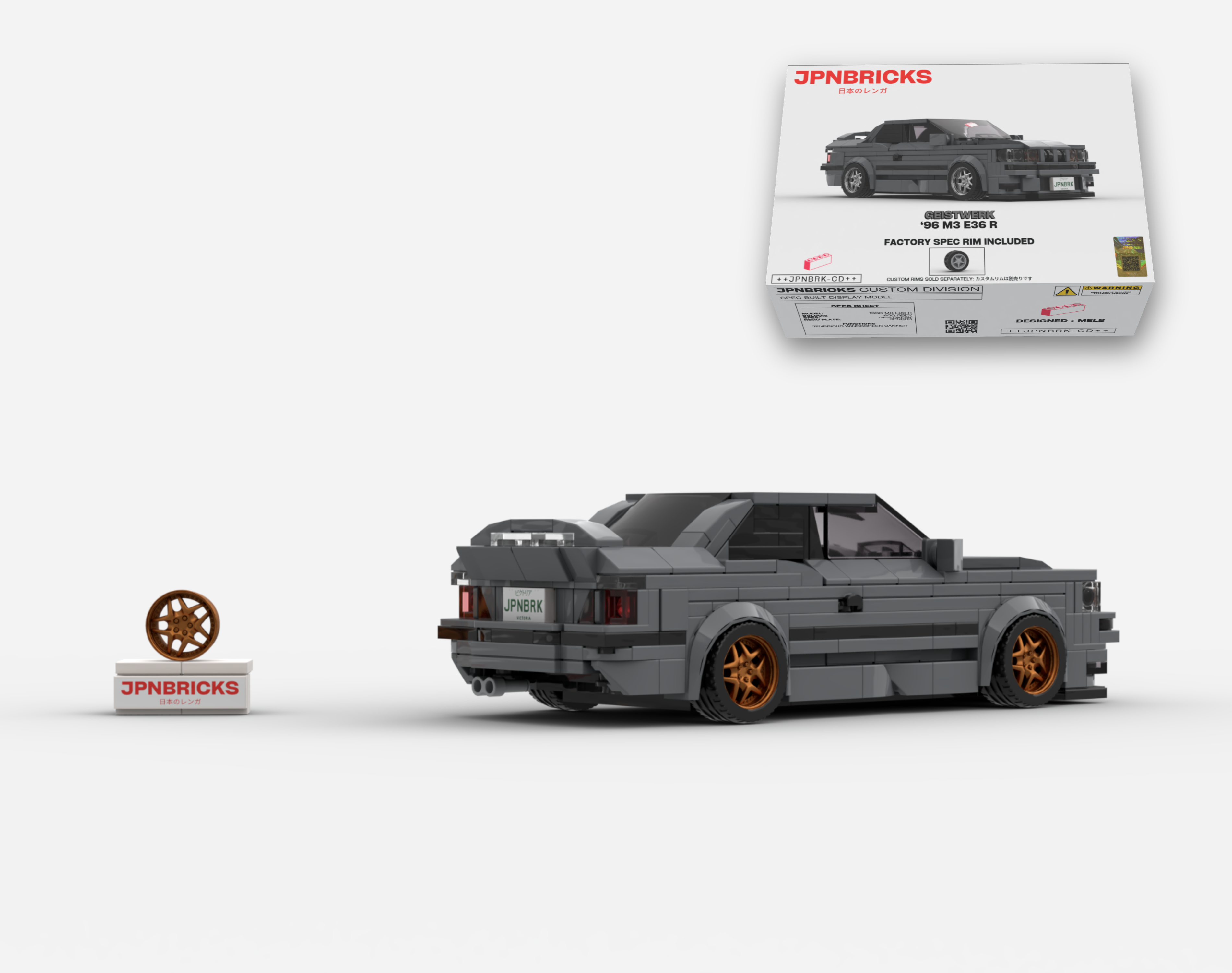 1996 M3 E36 R 400 GREY BRICK CAR MODEL KIT