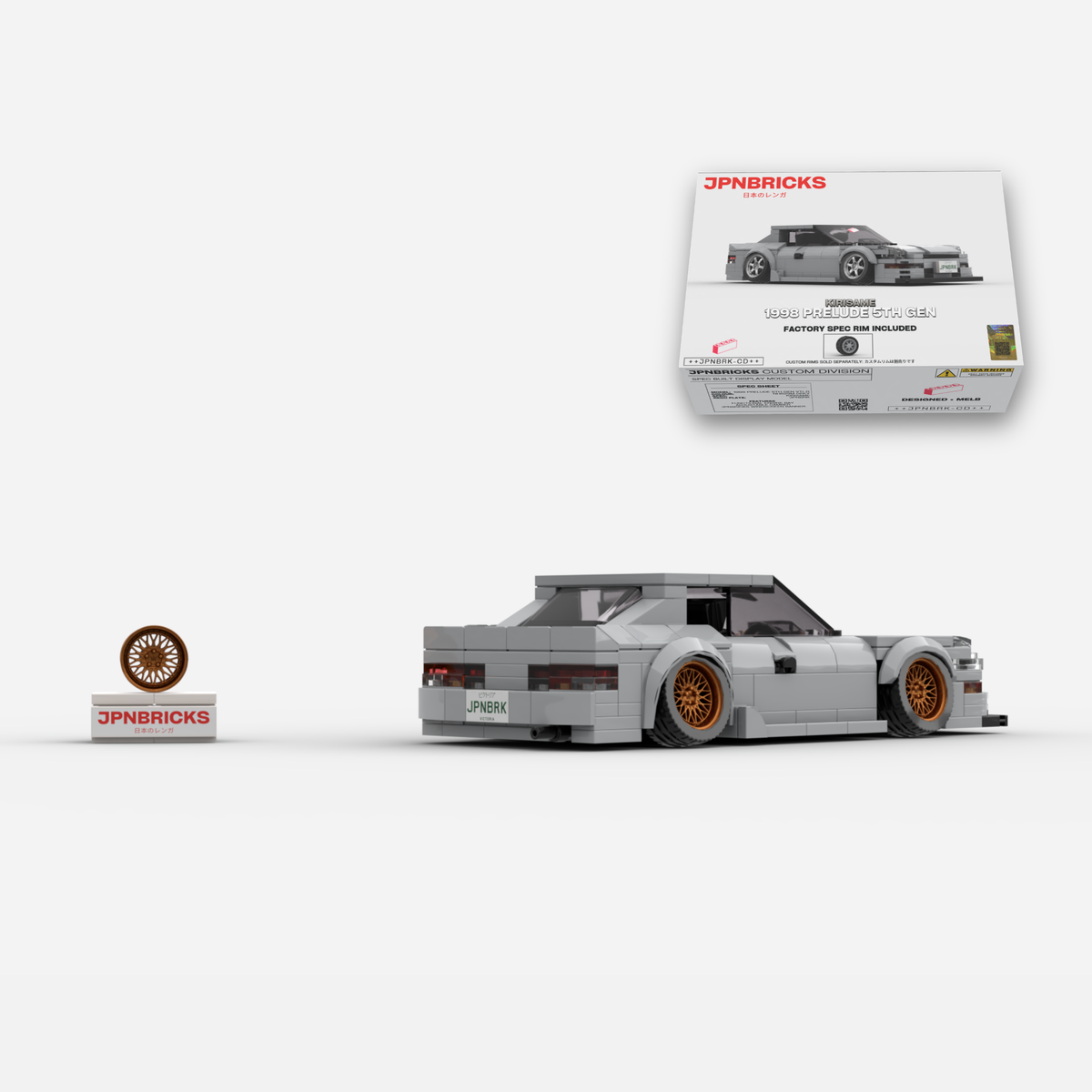 1998 Prelude 5th Gen VTi-R NH623M Grey Brick Car Model Kit