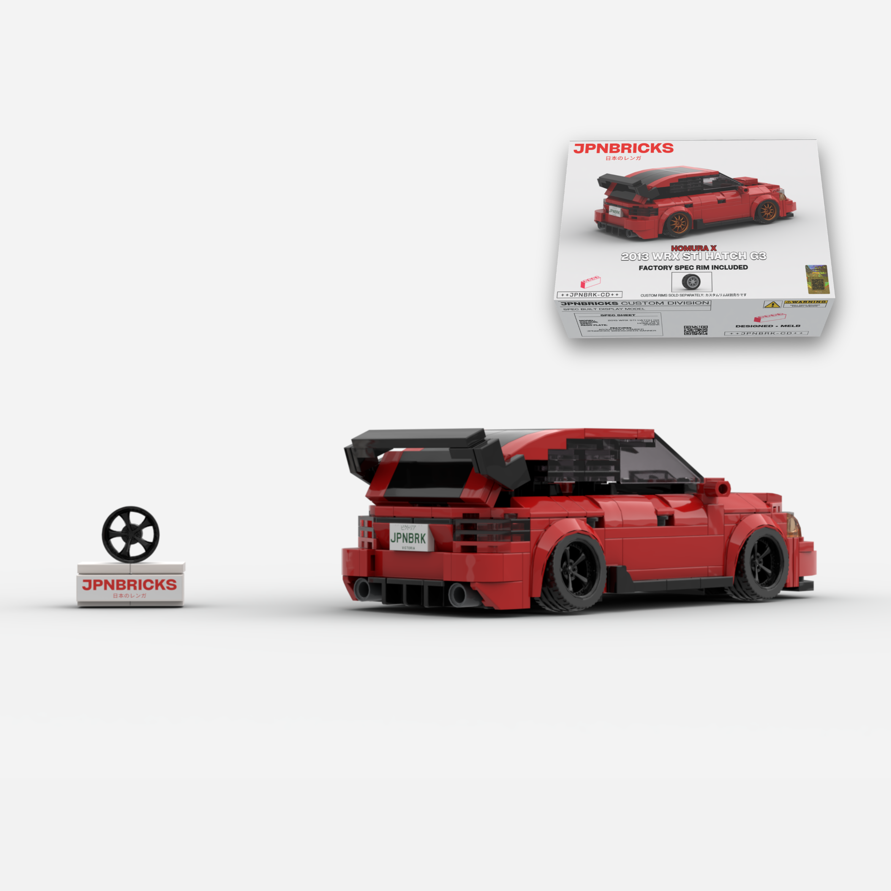 2013 WRX STI G3 Hatch C7P Red Brick Car Model Kit