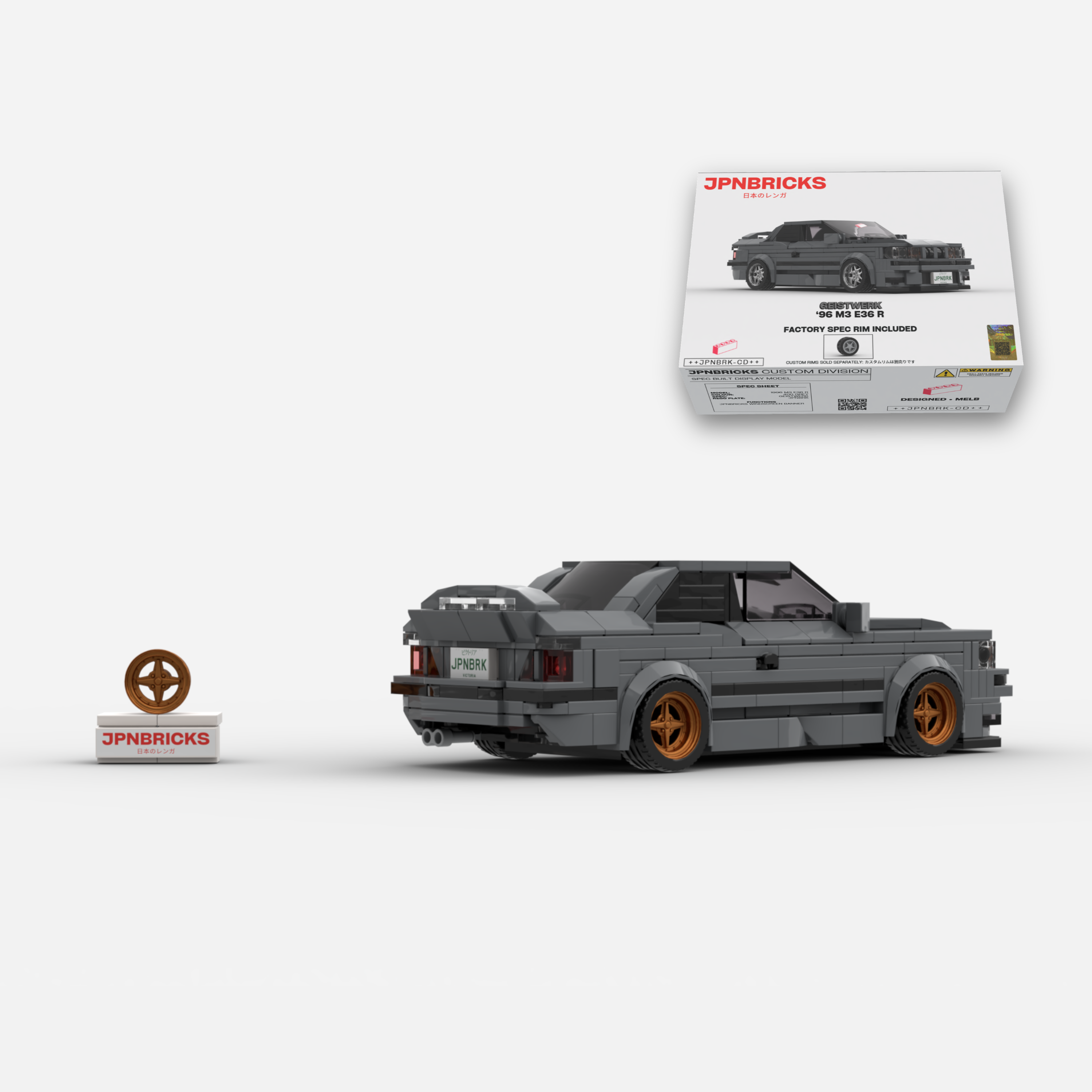 1996 M3 E36 R 400 Grey Brick Car Model Kit