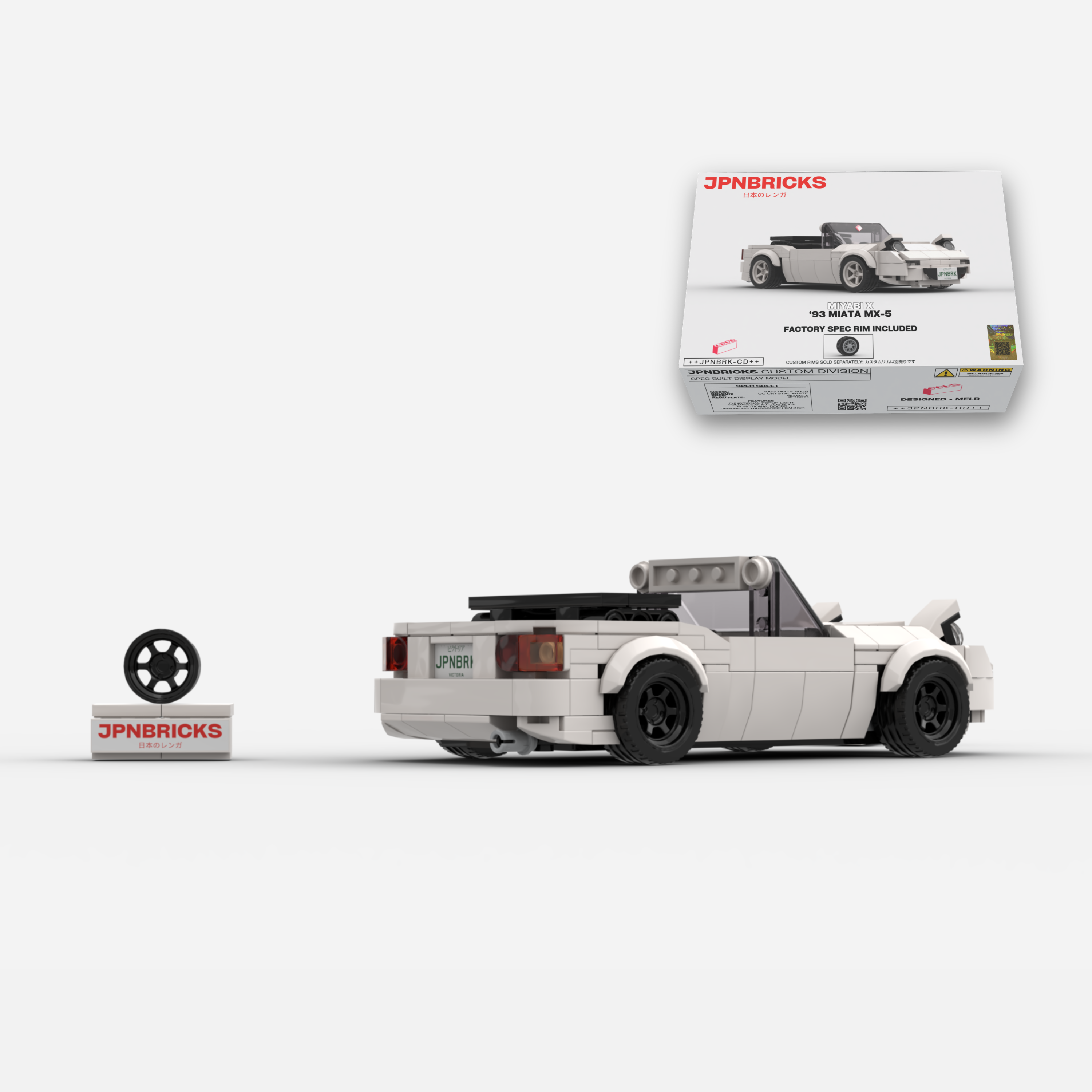 1993 Miata MX-5 UC Crystal White Brick Car Model Kit