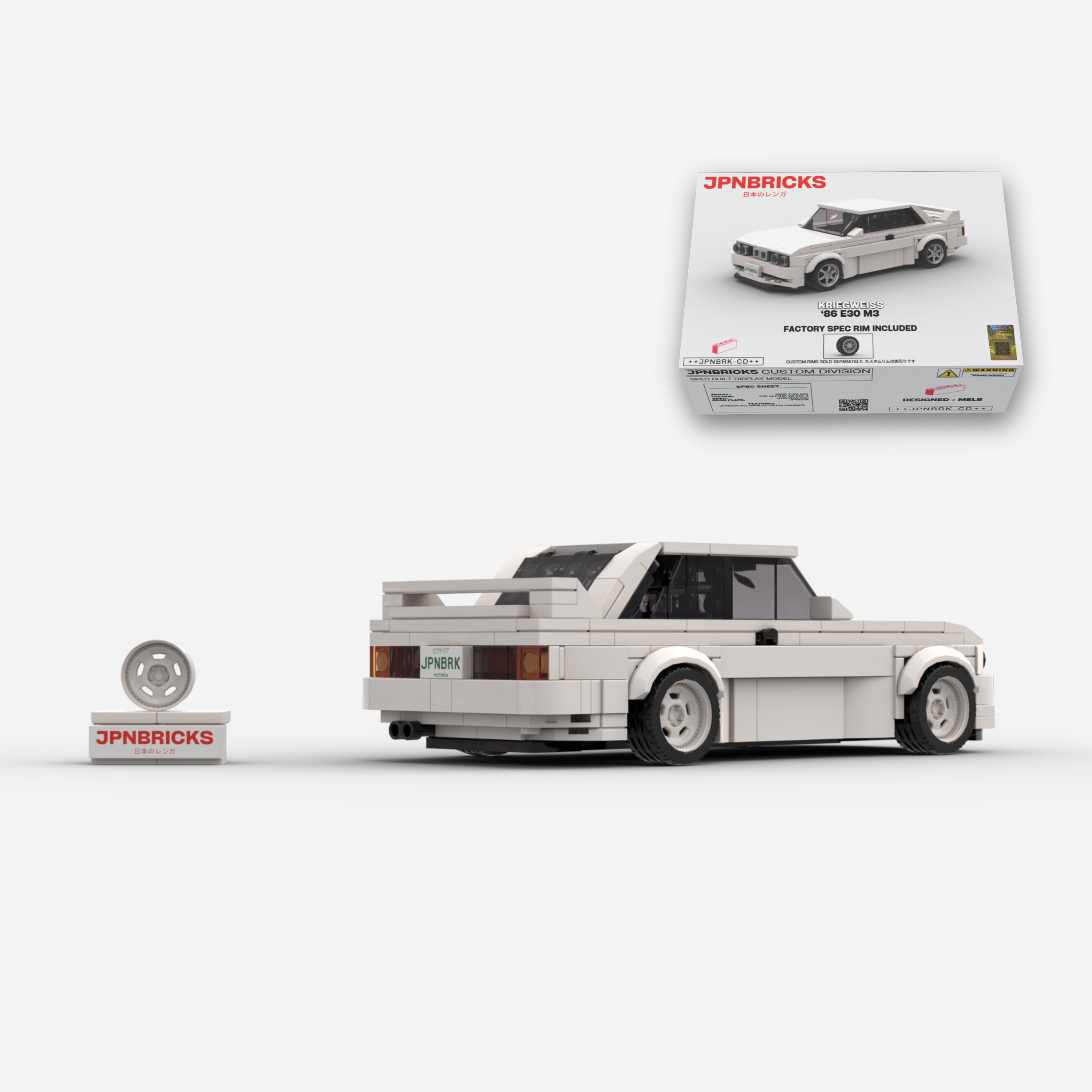 1986 E30 M3 218 Alpine White Brick Car Model Kit