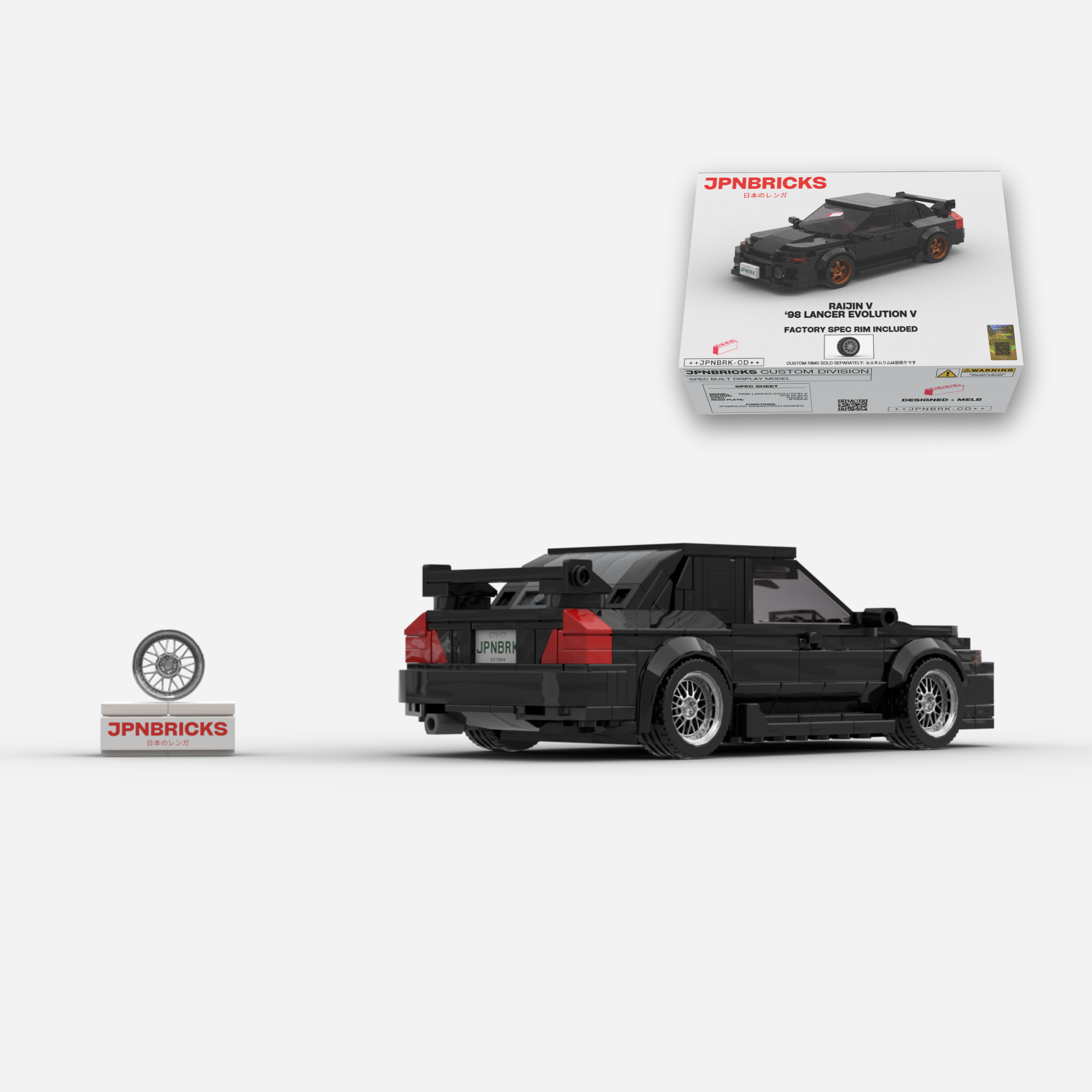 1998 Lancer Evolution V X08 Black Brick Car Model Kit
