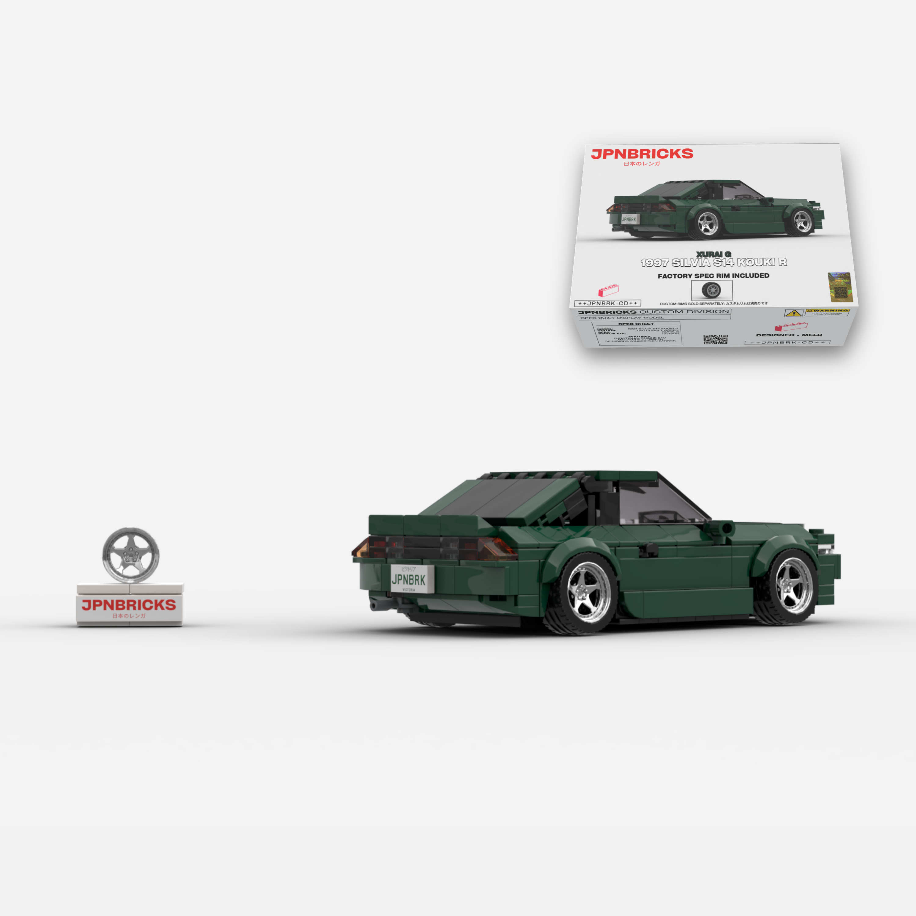 [PRE-ORDER] 1997 Silvia S14 Kouki R DN1 Cobalt Green Brick Car Model Kit