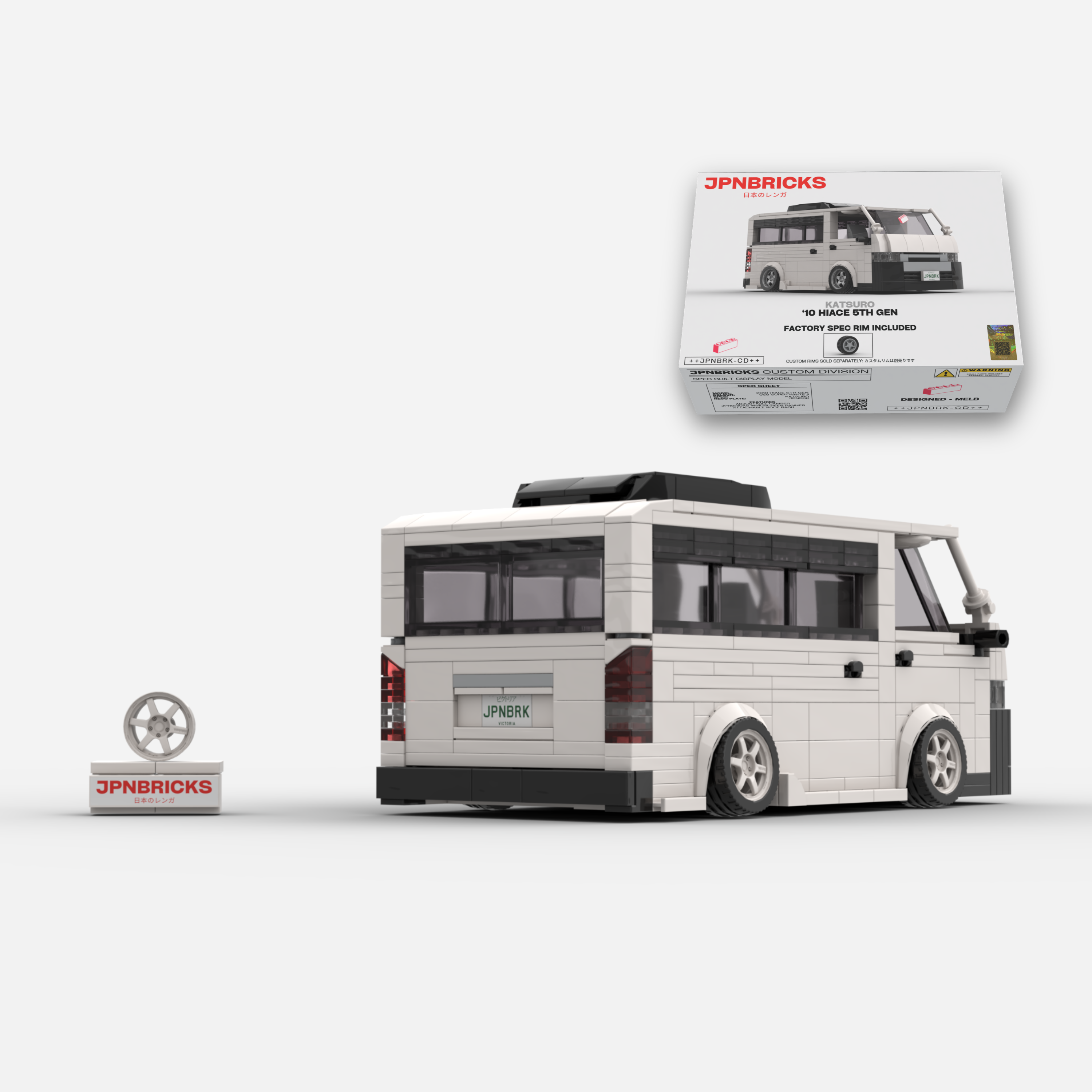 2010 HiAce 5th Gen 058 Super White Brick Car Model Kit