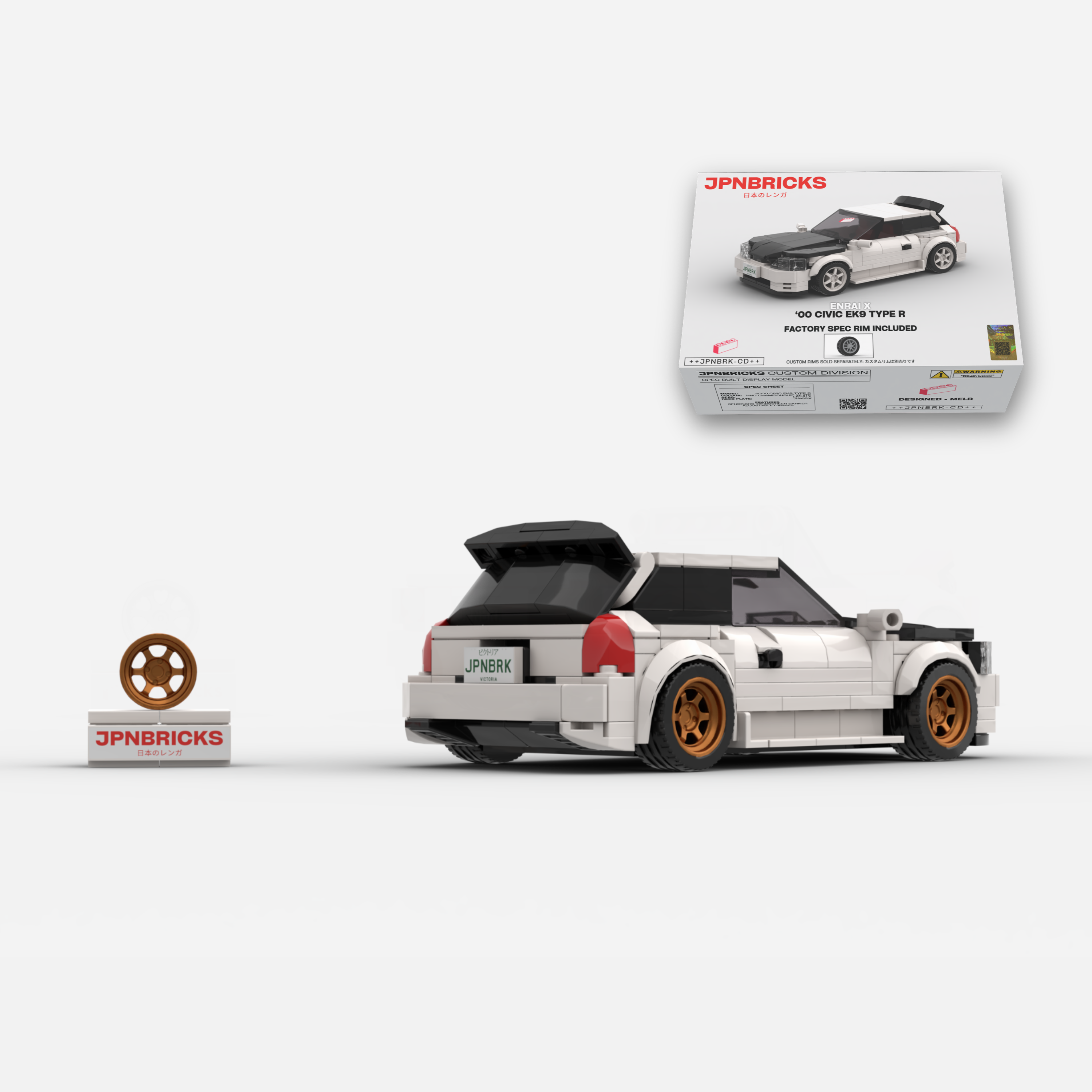 2000 Civic EK9 Type R NH0 Championship White Brick Car Model Kit