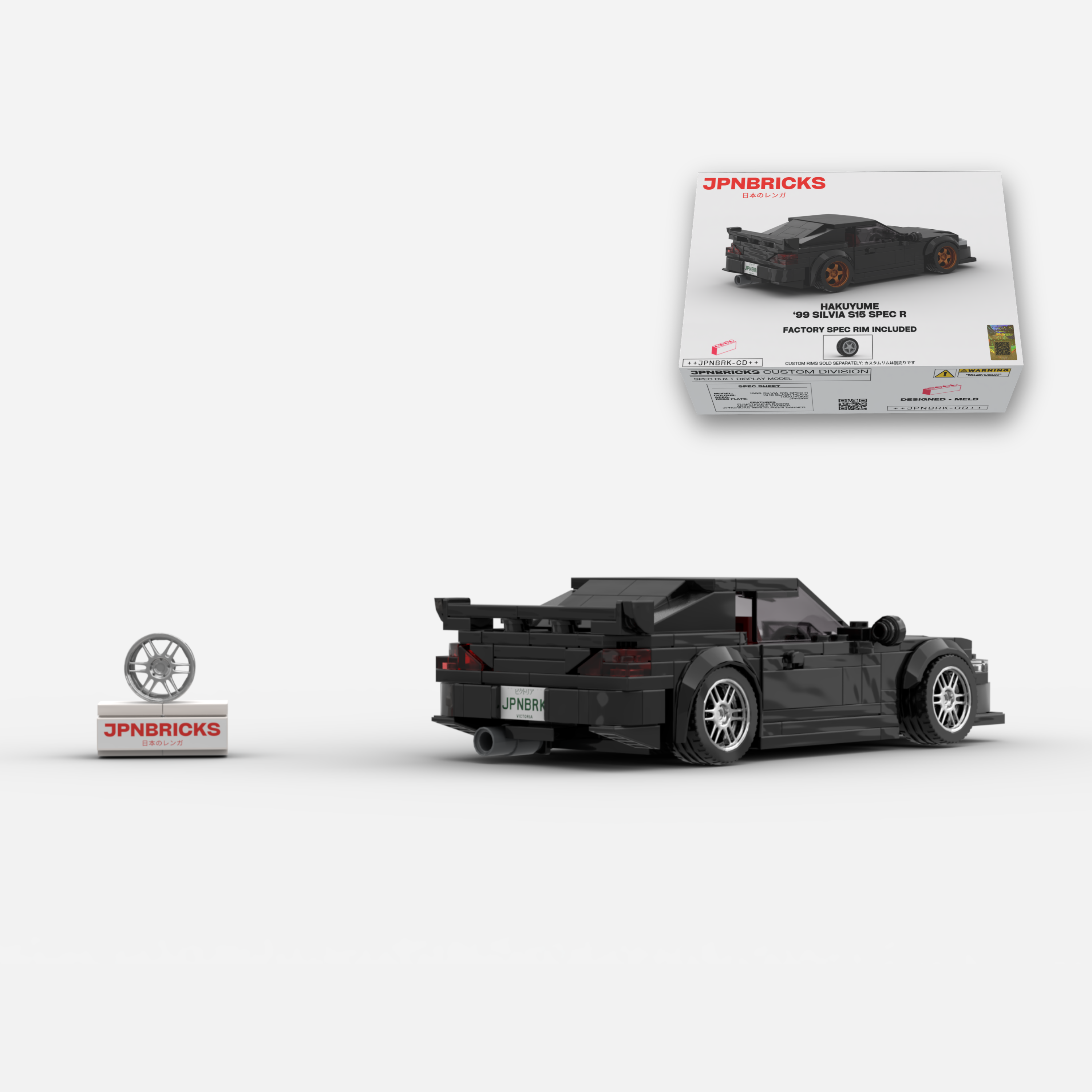 1999 Silvia S15 Spec R KH3 Black Brick Car Model Kit