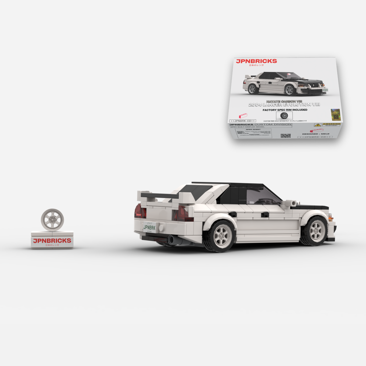 2004 Lancer Evolution VIII W83 White Brick Car Model Kit