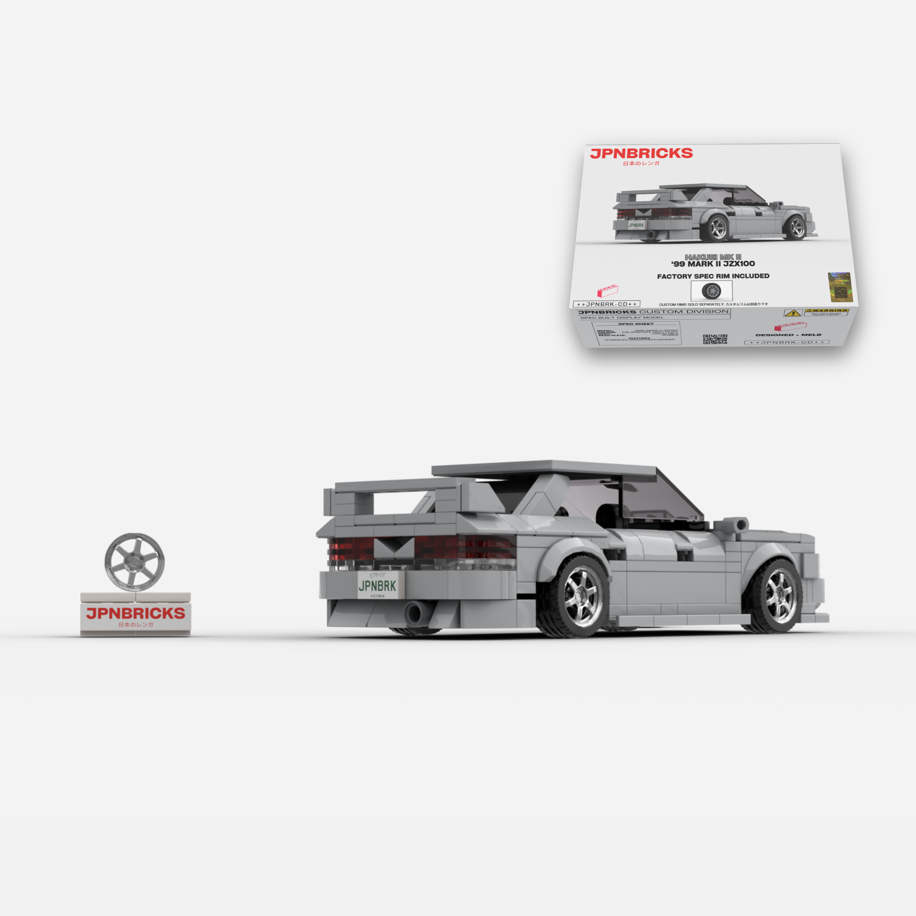 1999 Mark II JZX100 1C6 Grey Brick Car Model Kit