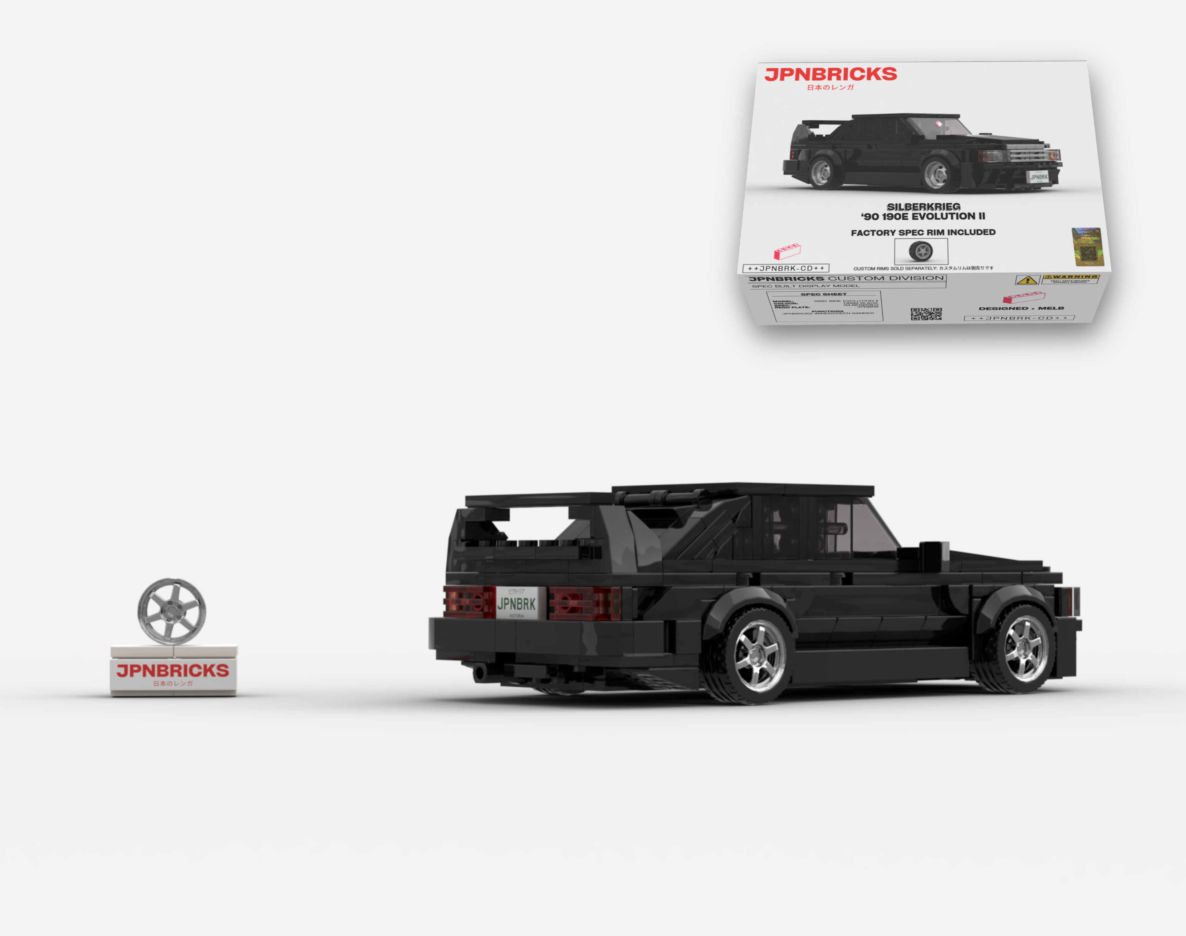 1990 190E EVOLUTION II DB99 BLACK BRICK CAR MODEL KIT