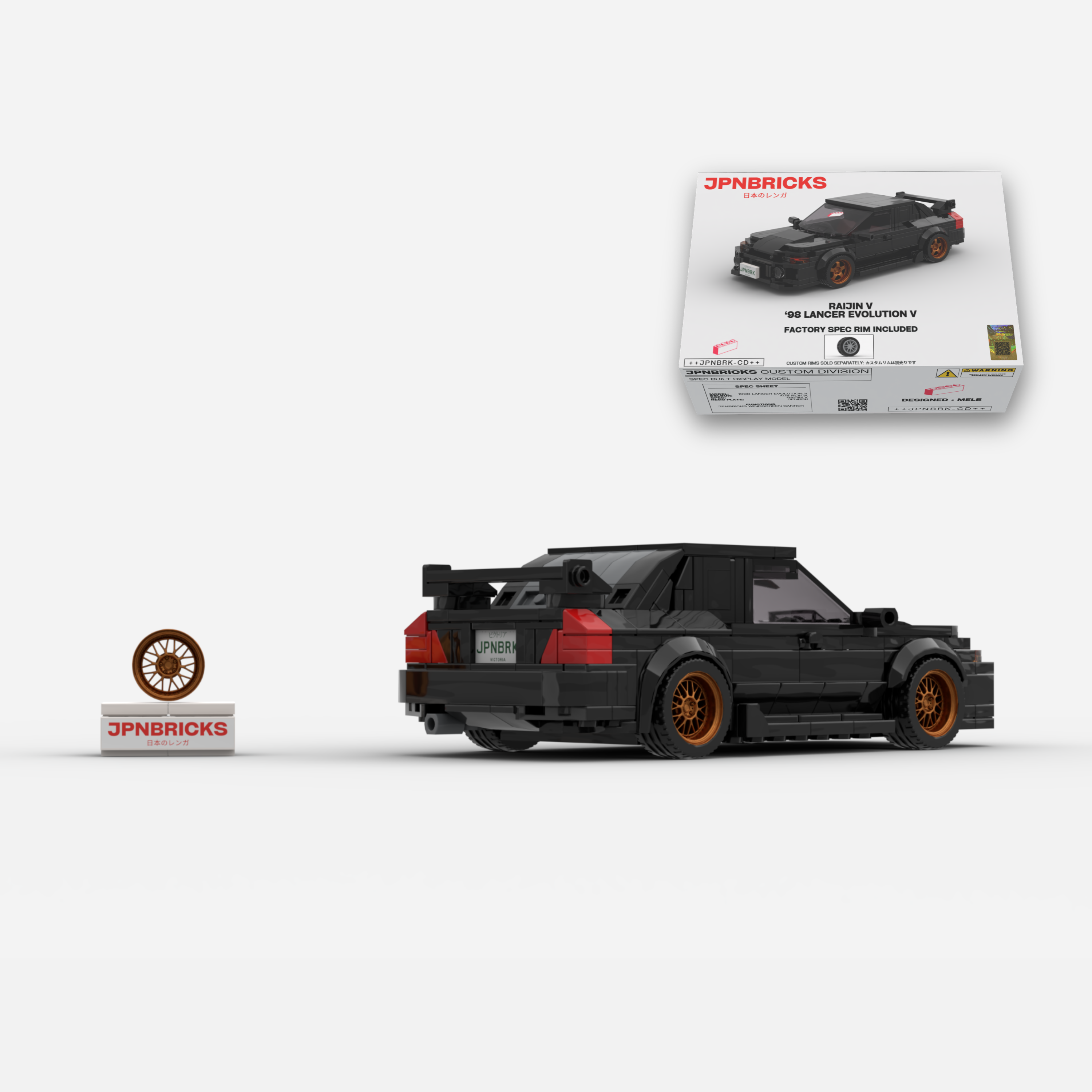 1998 Lancer Evolution V X08 Black Brick Car Model Kit
