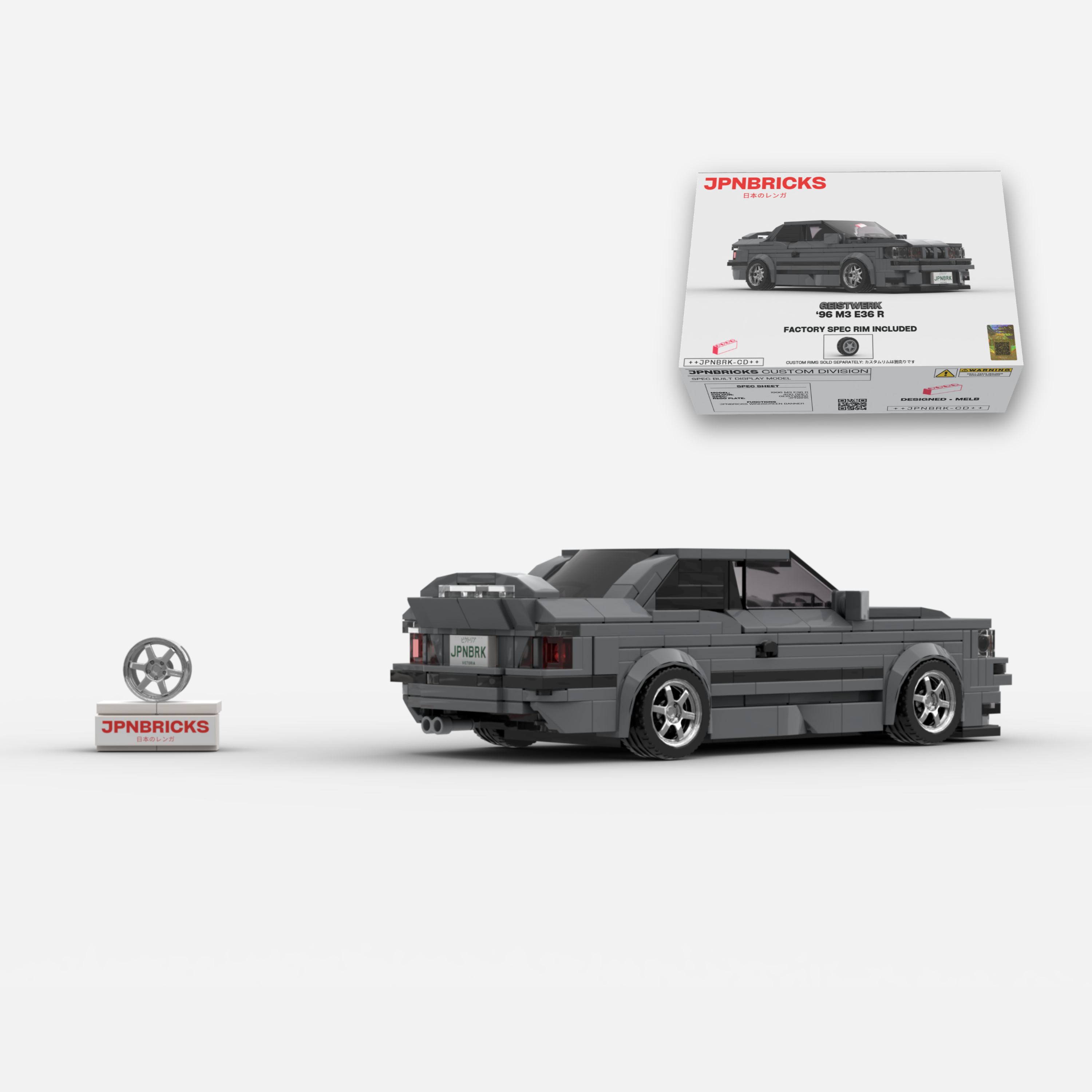1996 M3 E36 R 400 Grey Brick Car Model Kit