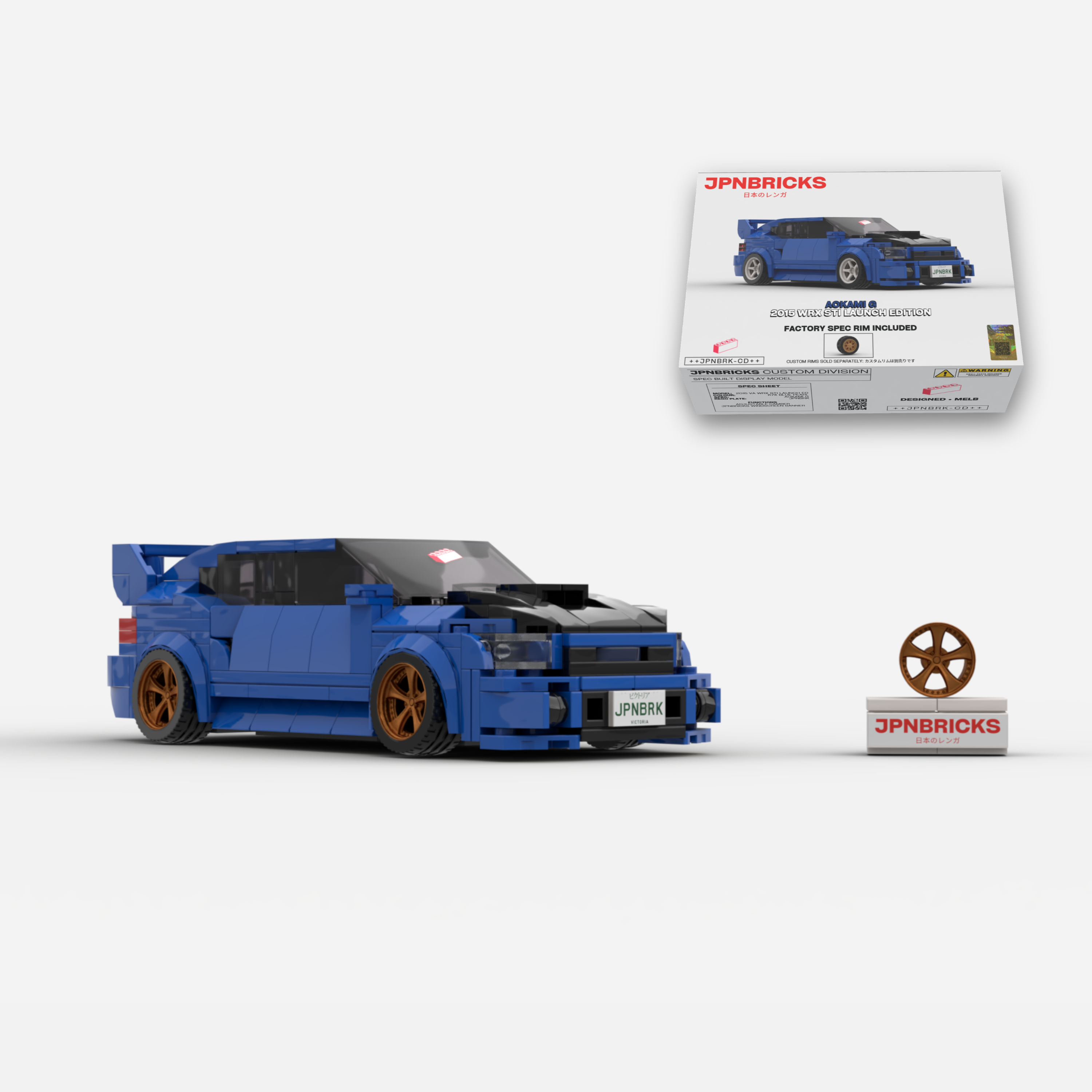 2015 WRX STI Launch Edition K7X Blue Brick Car Model Kit