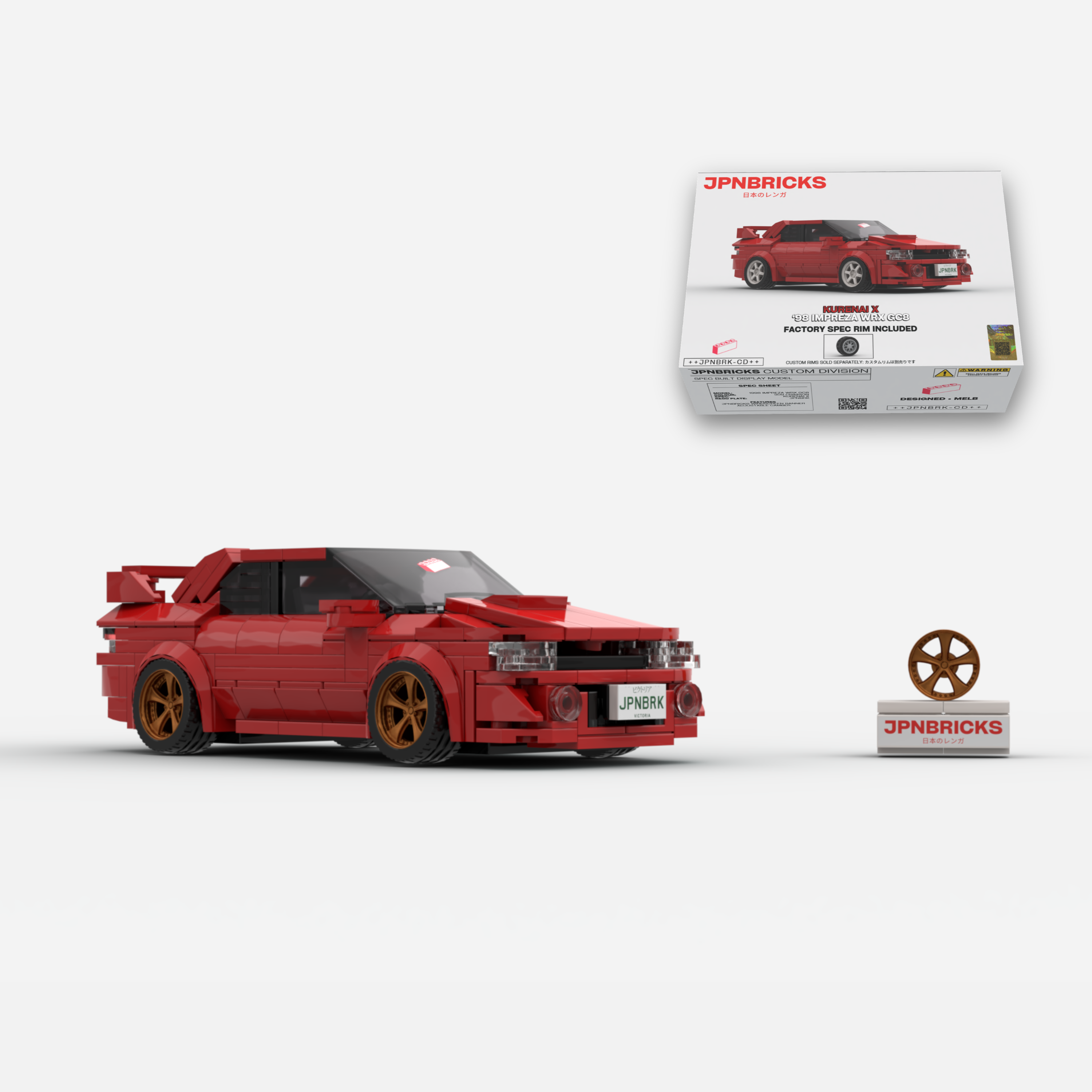 1998 Impreza WRX GC8 309 Crimson Brick Car Model Kit