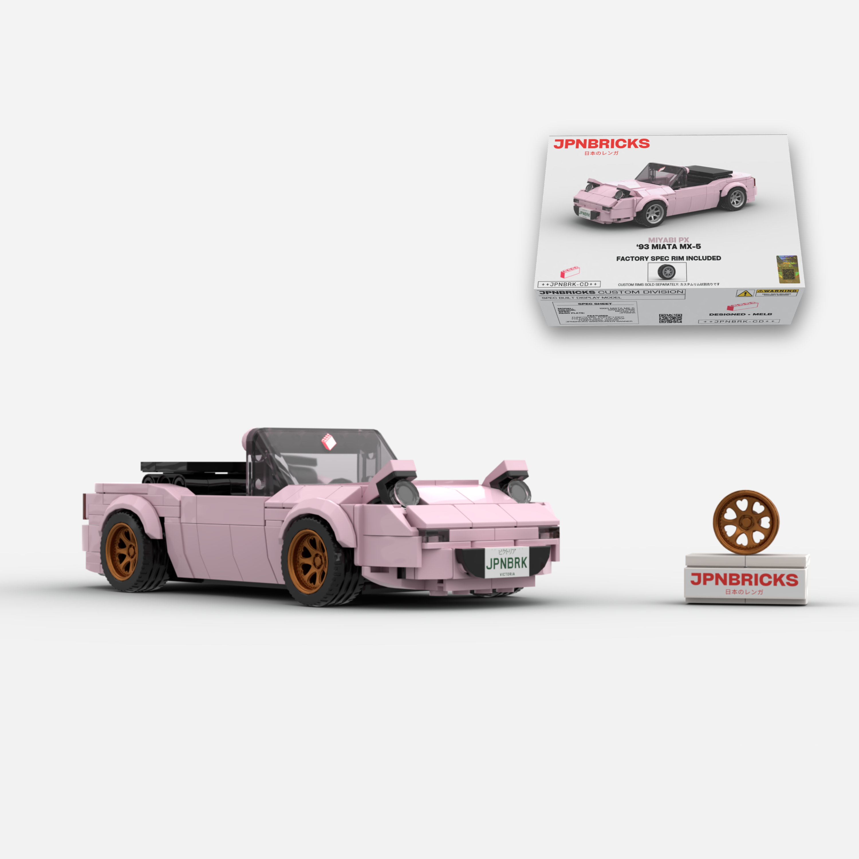 1993 Miata MX-5 Sakura Pink Brick Car Model Kit