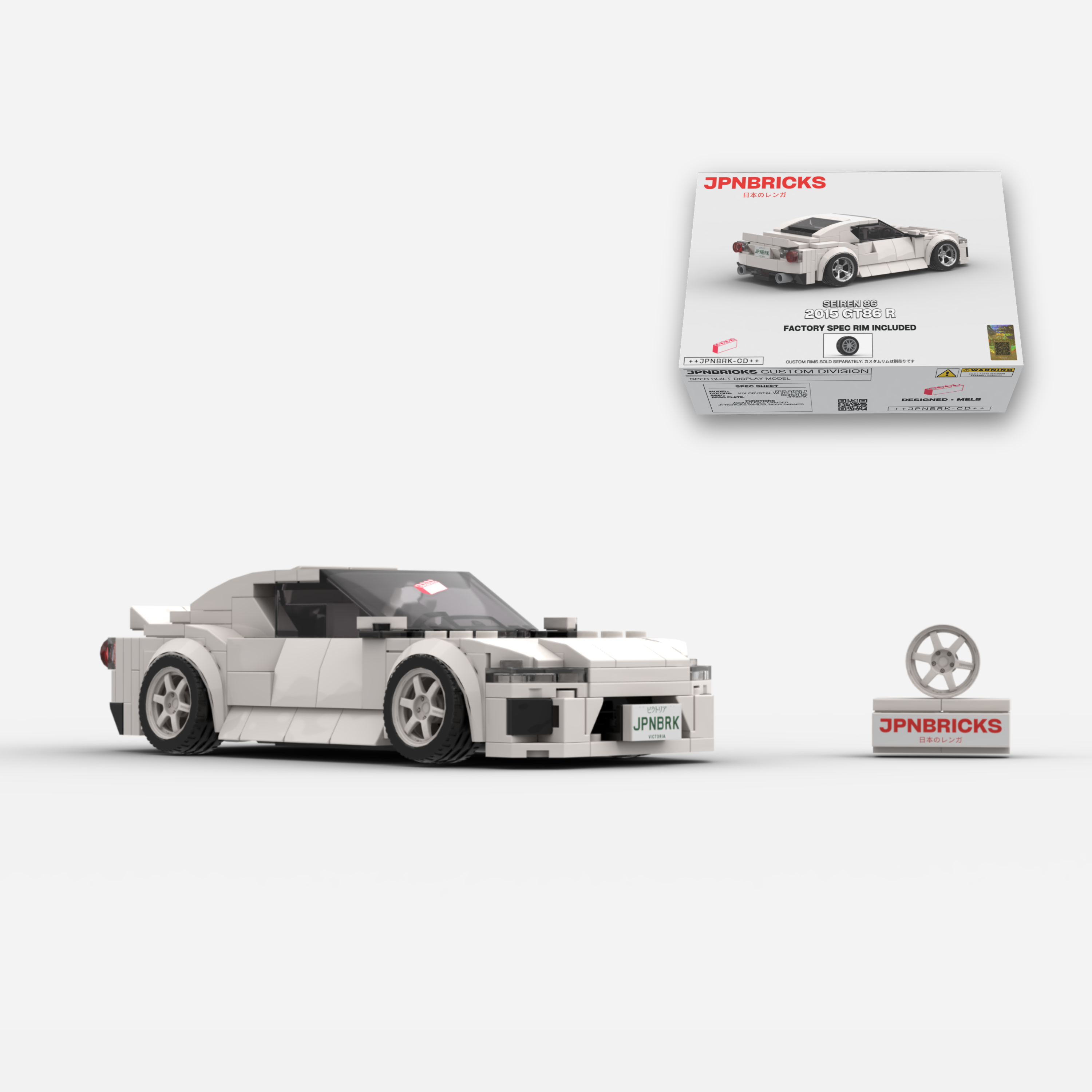 2015 GT86 R K1X White Brick Car Model Kit